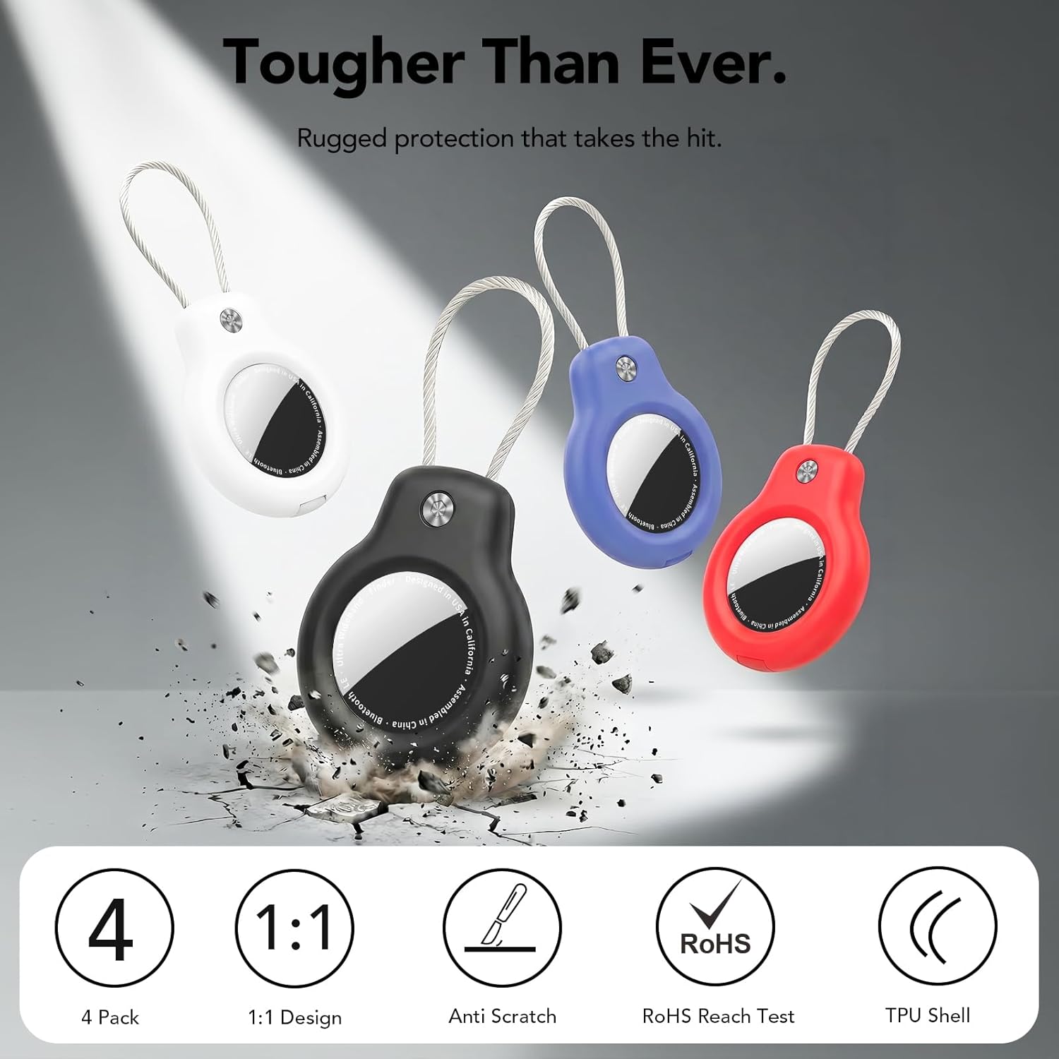Thumbnail 1 de Apple AirTag Holder Case 4-Pack keychain 🔑