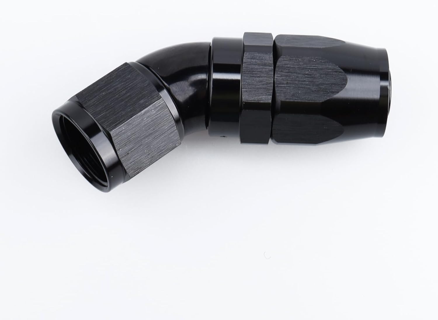 Detalle de AC Performance -8 AN 45 Degree Swivel One Piece Full Flow Hose End Fitting, Black Aluminum
