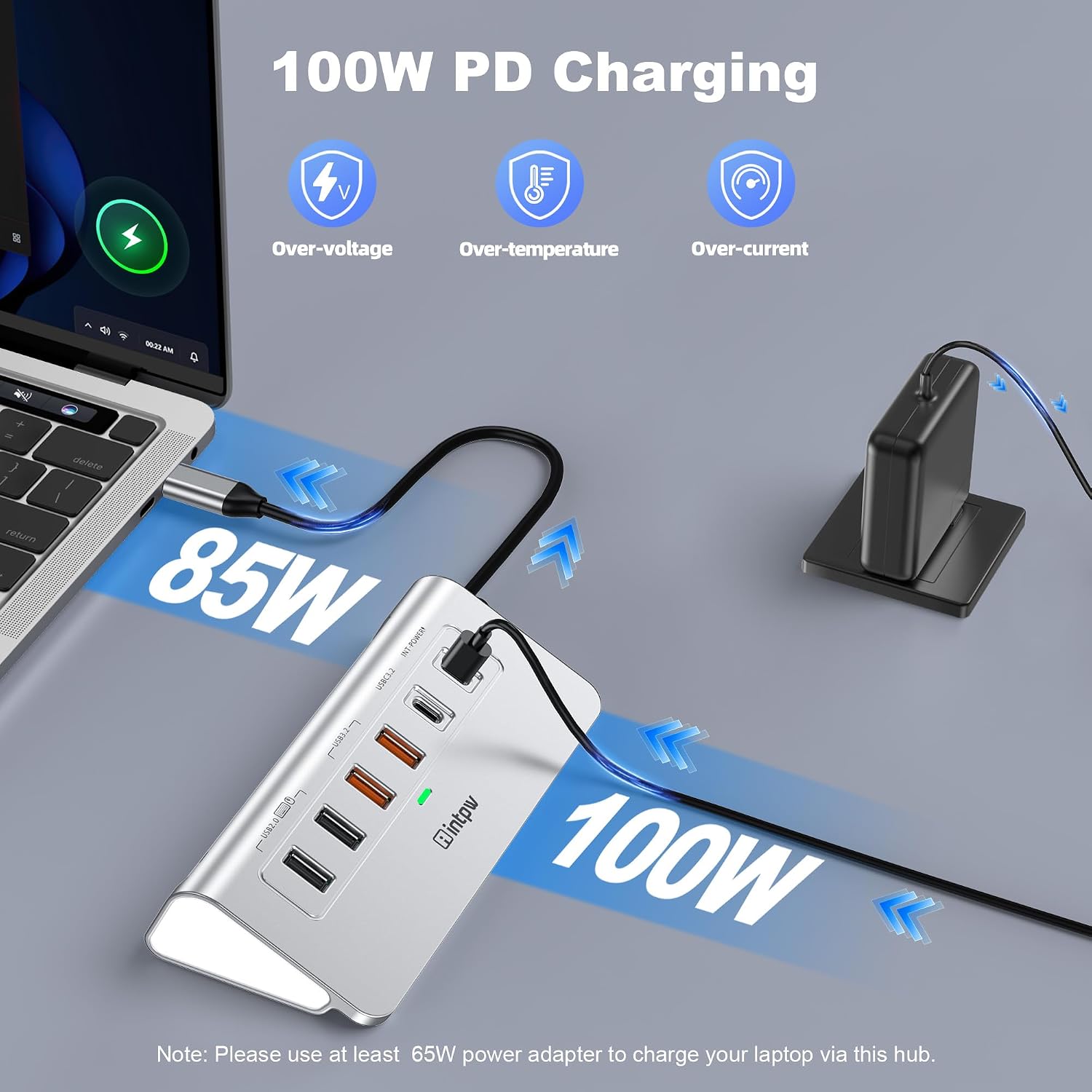 Thumbnail 4 de intpw P9R PRO 10-in-1 USB-C Hub with 4K@60Hz HDMI, 1Gbps Ethernet and PD 100W