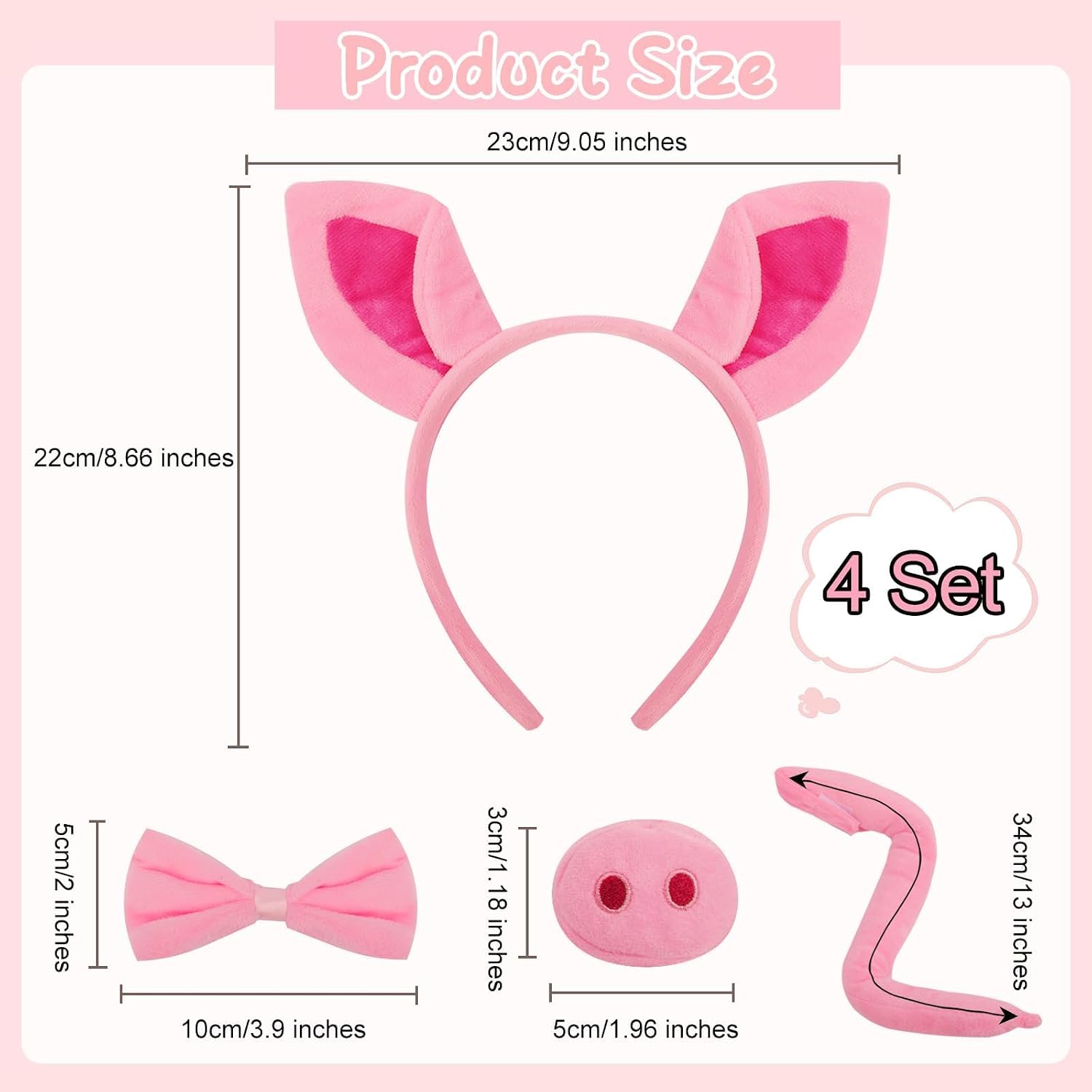 Detalle 2 de Mototo Pig Costume Accessories, 16-Piece Set