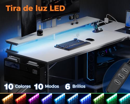 Thumbnail 3 de Coleshome Escritorio Gaming LED en L 120x80cm ⚡