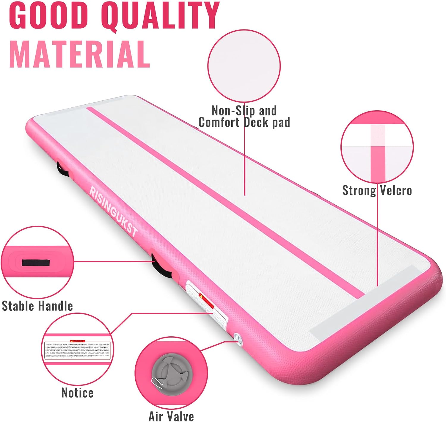 Thumbnail 2 de RISINGUKST Air Gymnastics Tumbling Mat 6.6ft 🧘
