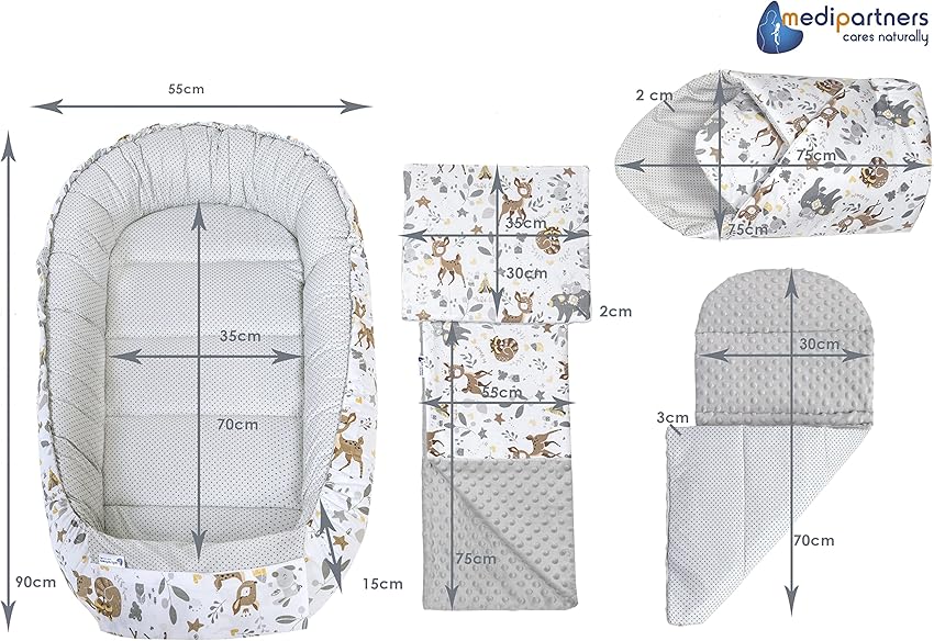 Thumbnail 1 de Medi Partners Nido para Bebé Recién Nacido 🦌 Juego 5 Piezas