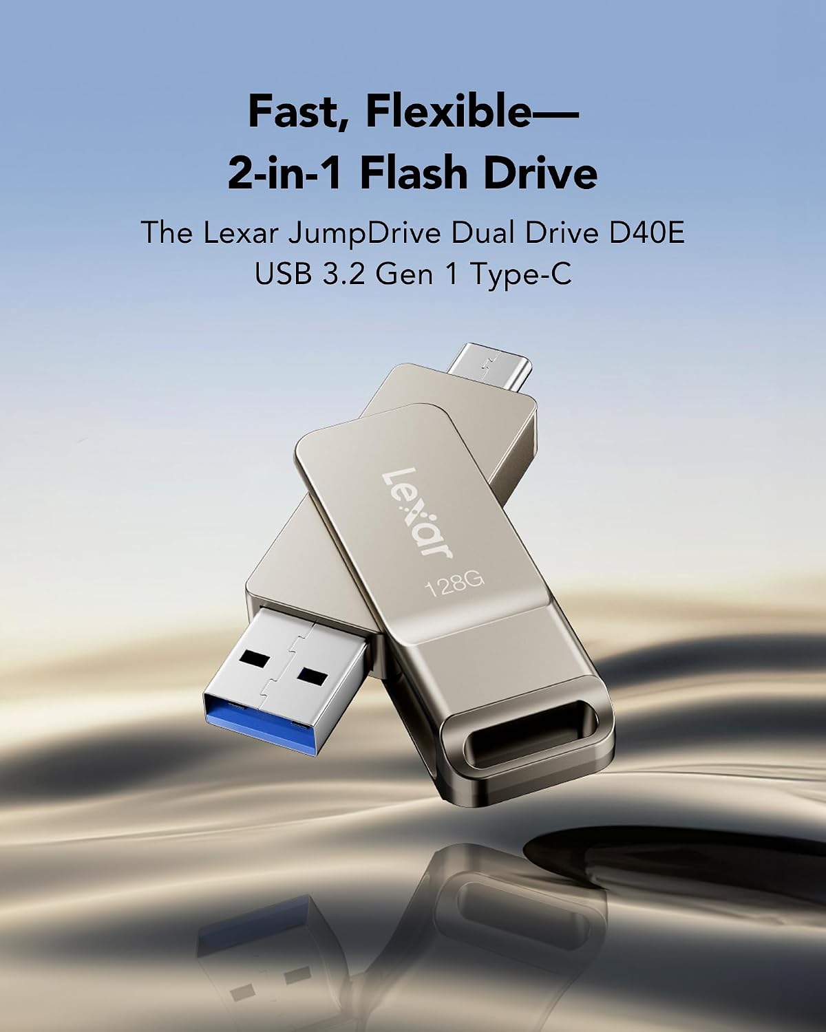 Detalle de Lexar D40E 128 GB chiavetta USB-C girevole in metallo