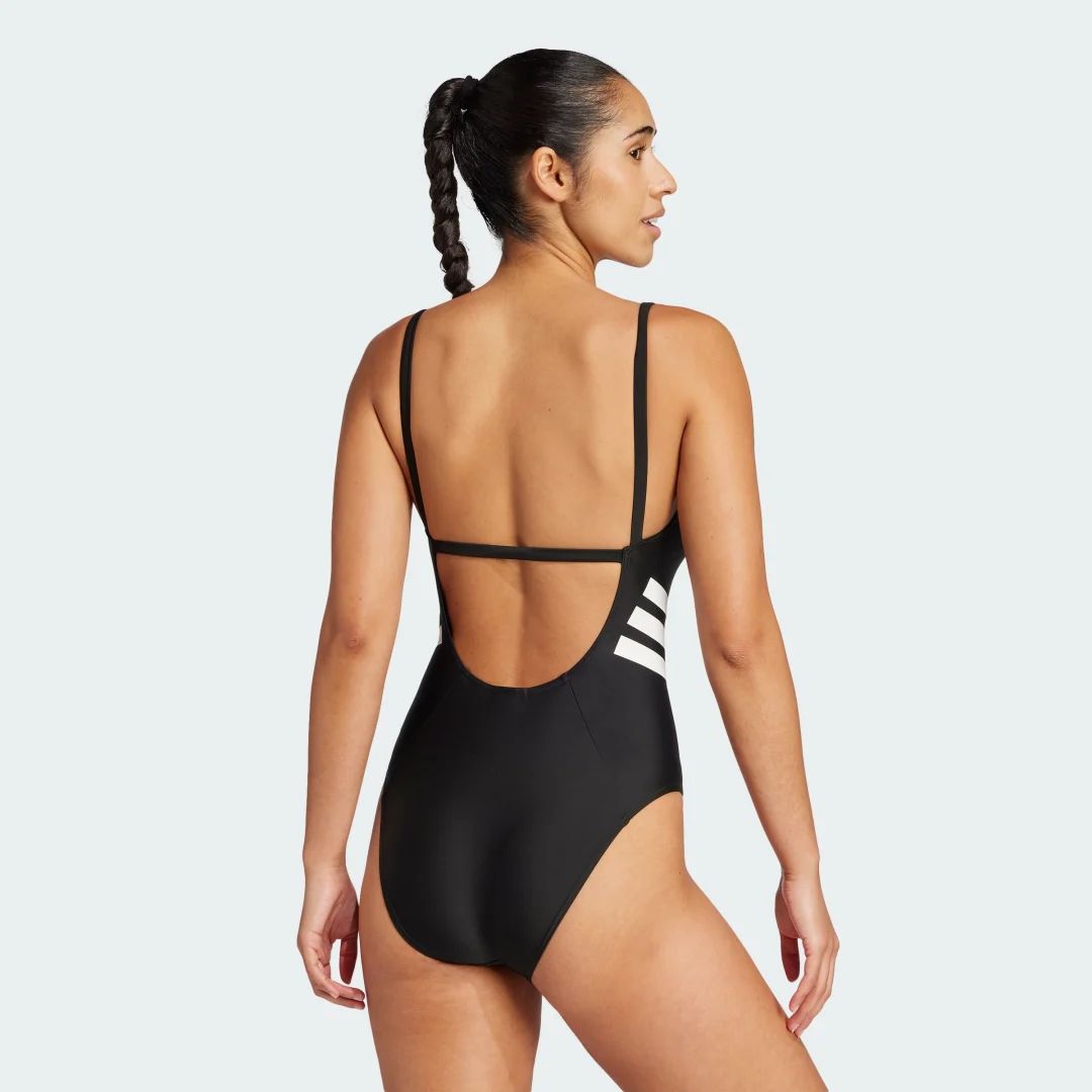 Detalle de Bañador U-back 3 bandas de Adidas en Negro