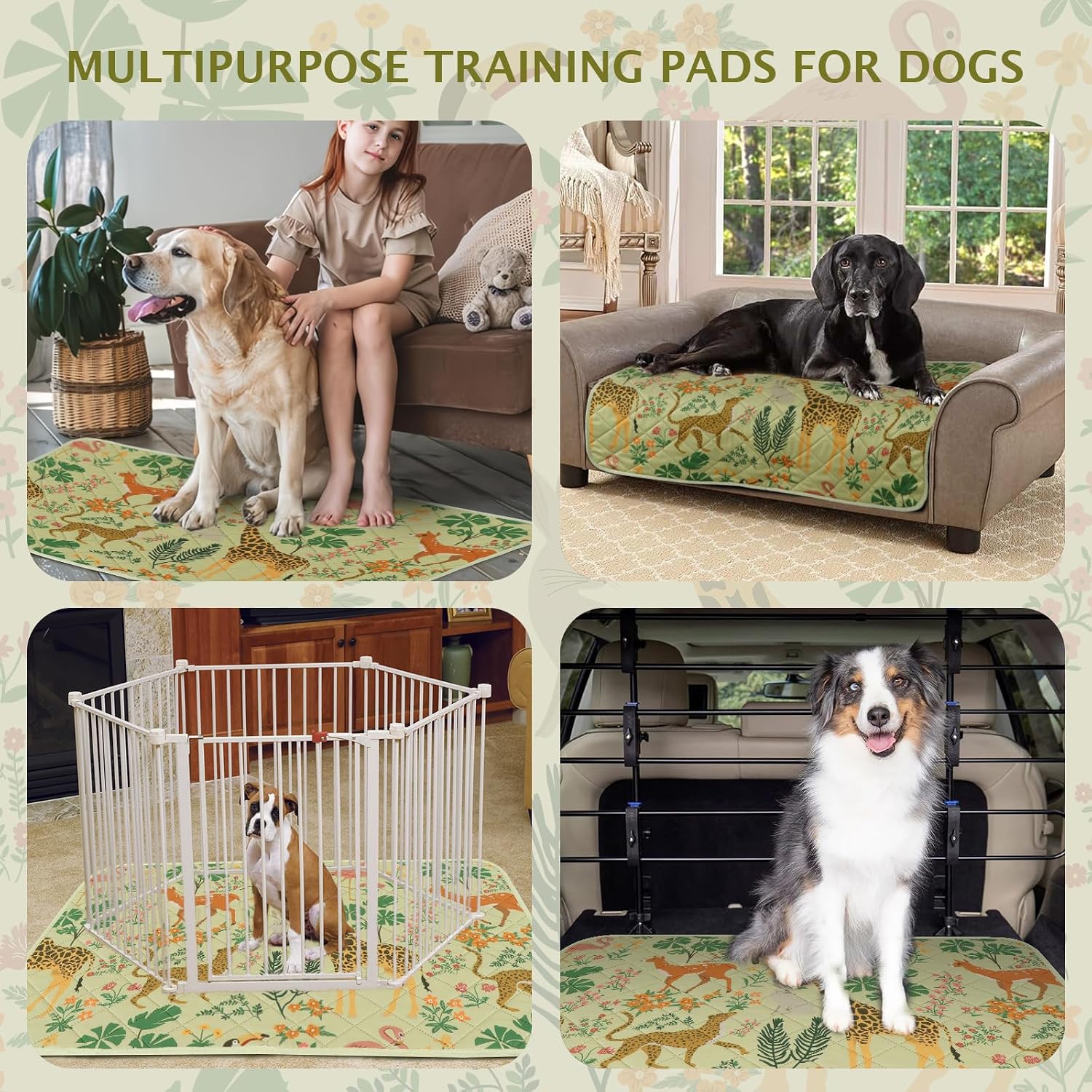 Detalle 2 de IEUUMLER Reusable Dog Training Pads (2 Pack) EU013 – washable, waterproof puppy pee pads for home, car and travel