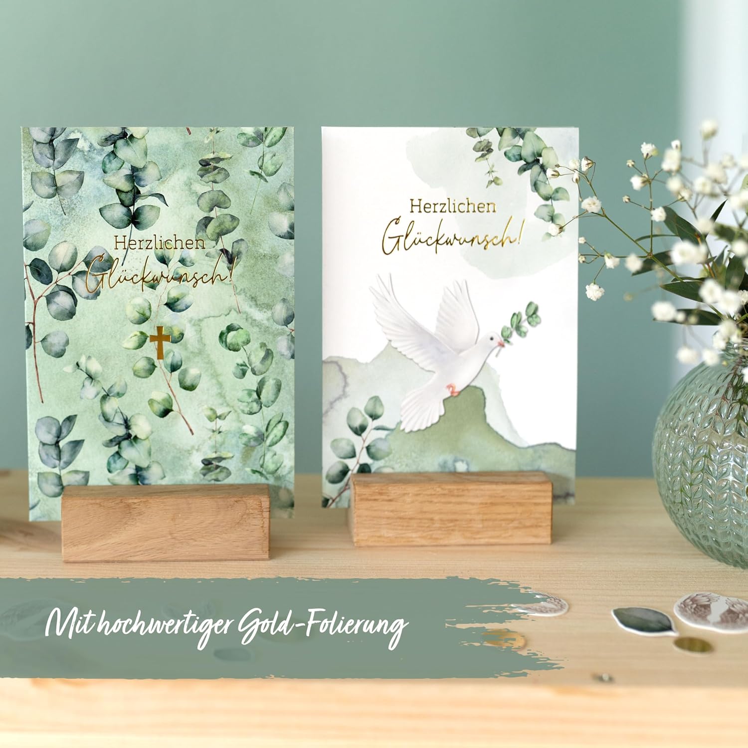 Detalle de Papierdrachen Glückwunschkarten Set 6 DIN A6