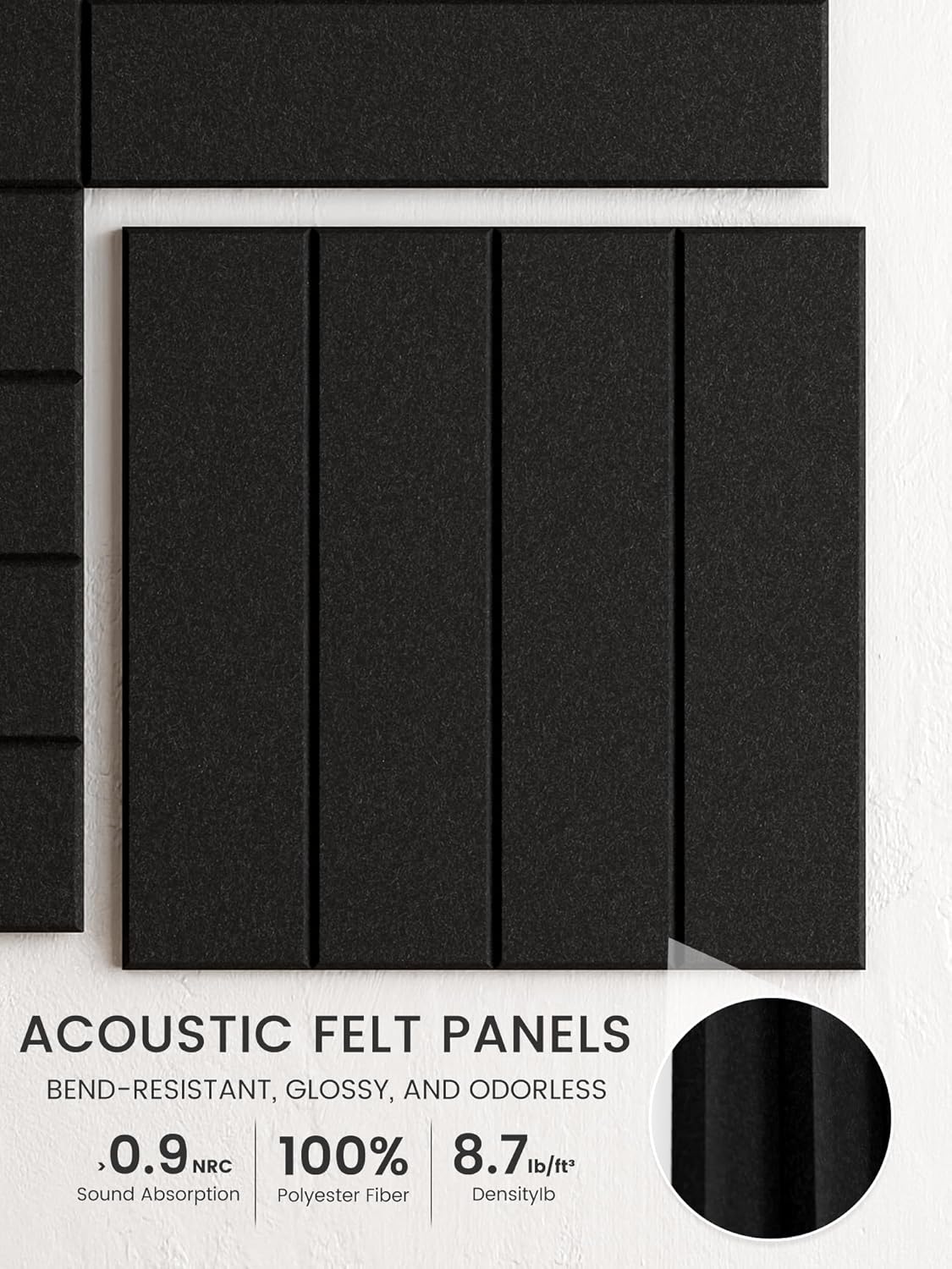 Thumbnail 2 de Bumusty 48 x 36" felt bulletin board tiles (12-pack) with pushpins and adhesive tabs