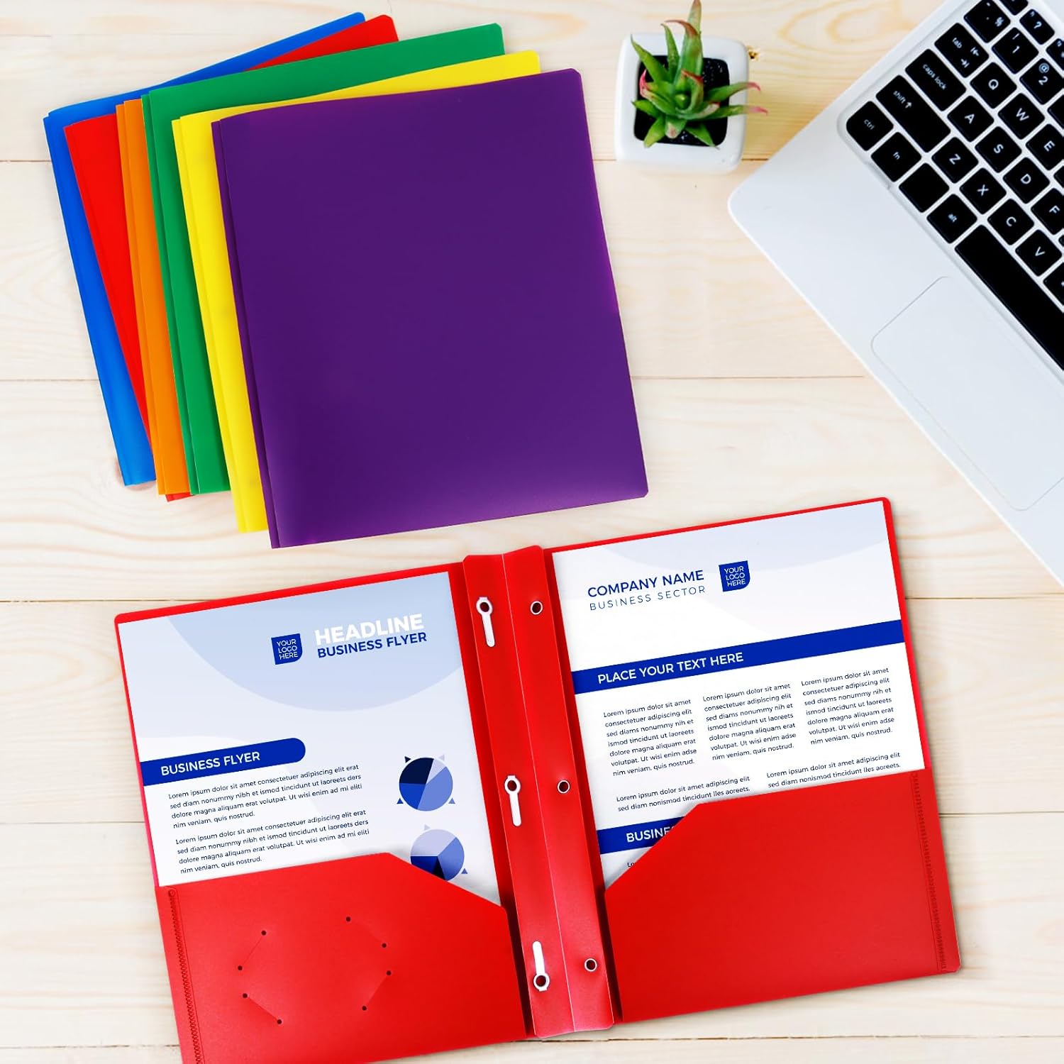 Thumbnail 6 de EEHZTSI 24-Pack Plastic 2-Pocket Folders 9.4x11.6