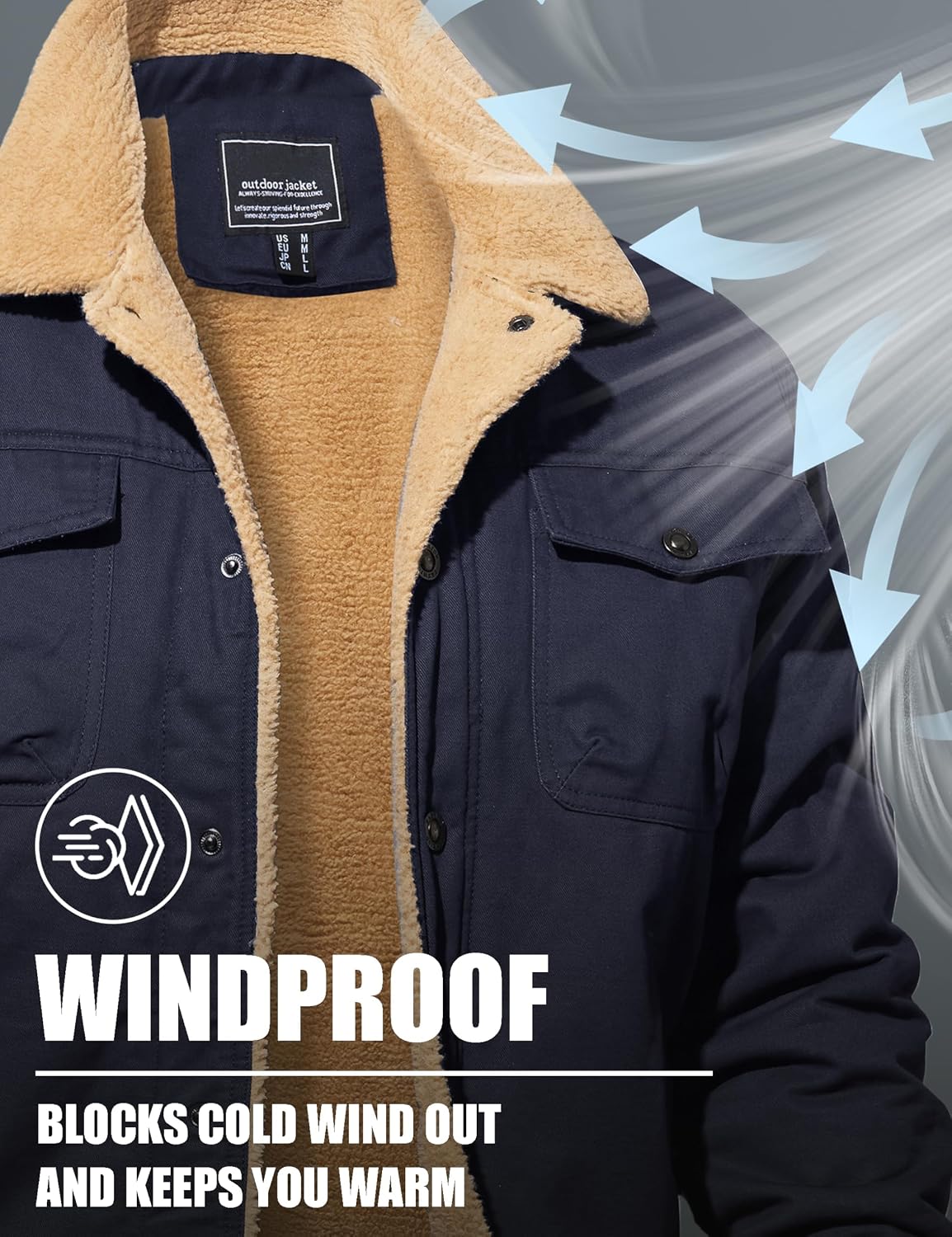 Thumbnail 4 de MAGNIVIT MT-378 Men’s Sherpa-Lined Cotton Winter Jacket