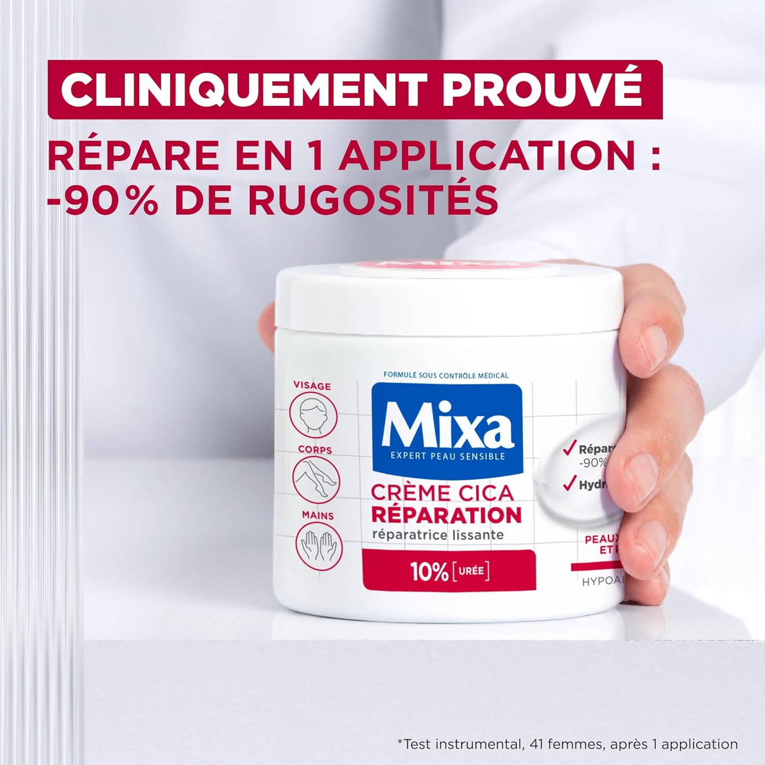 Thumbnail 5 de Mixa Crème Cica Réparation – Hydratation longue durée pour peaux très sèches (400 ml)