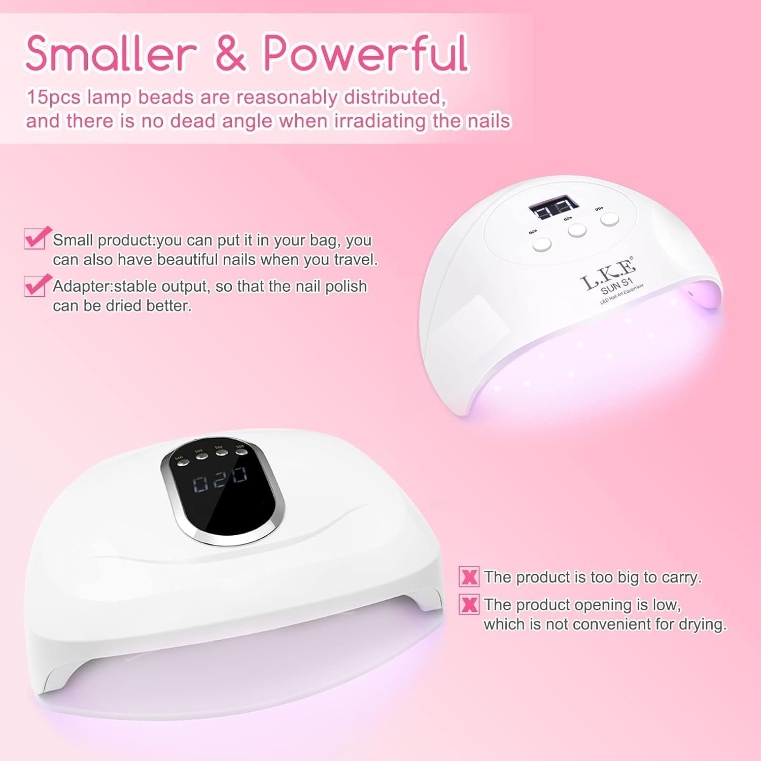 Detalle de Wisdompark S1 72W UV LED Nail Lamp with LCD and 60-, 80-, 99-Second Timers