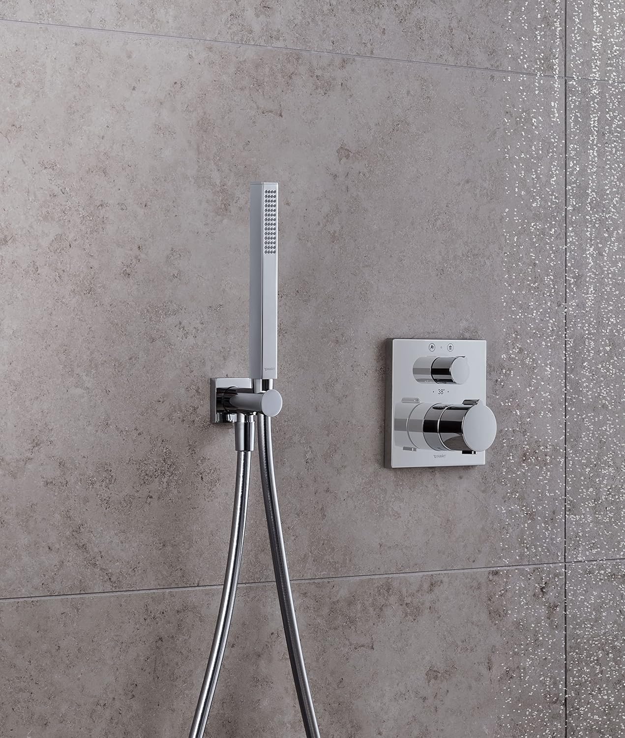 Thumbnail 3 de Duravit Universal pommeau de douche – jet Rain, finition chromée, EasyClean