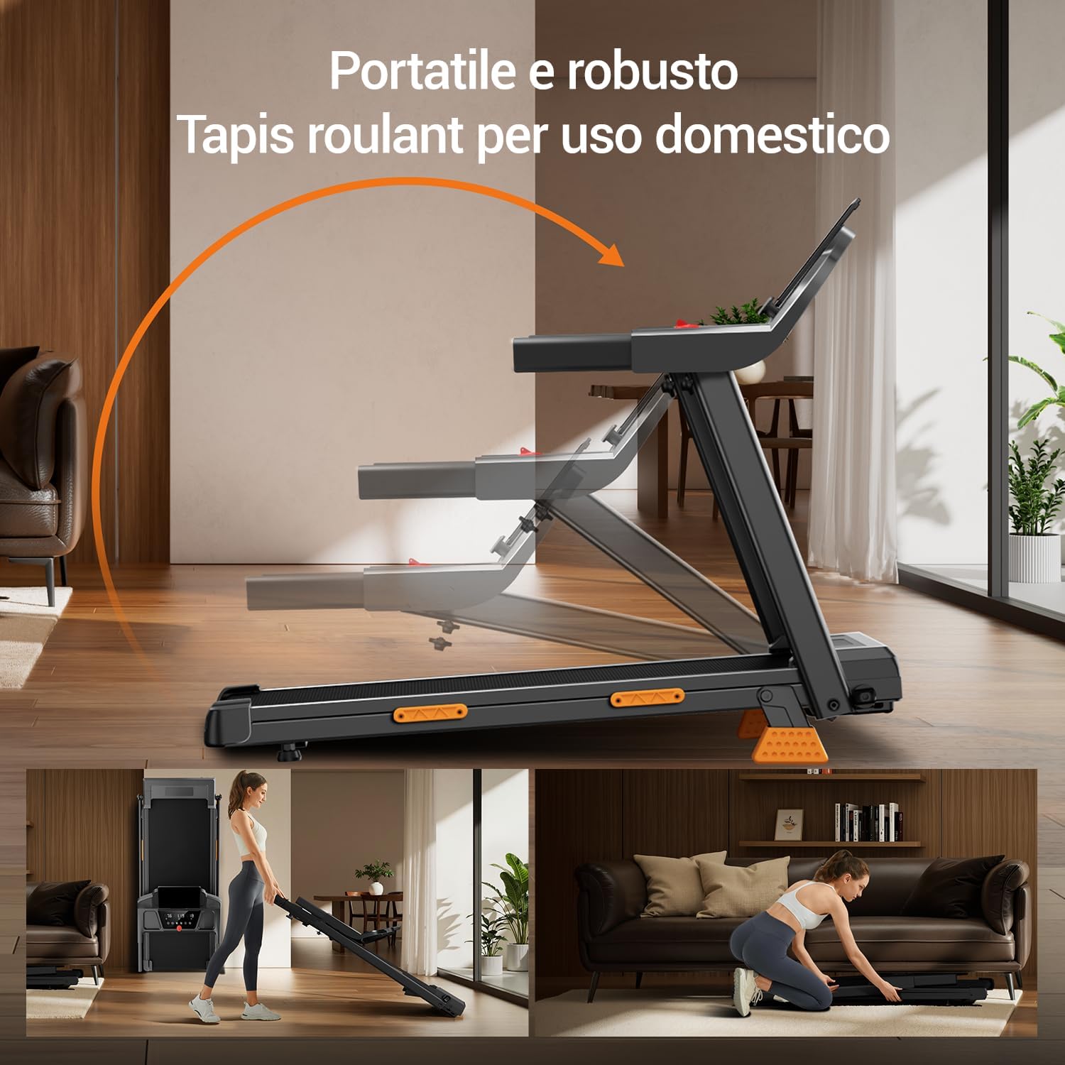Thumbnail 6 de UMAY Tapis Roulant Salvaspazio con Inclinazione 15% – Prestazioni e Comfort per l’allenamento domestico