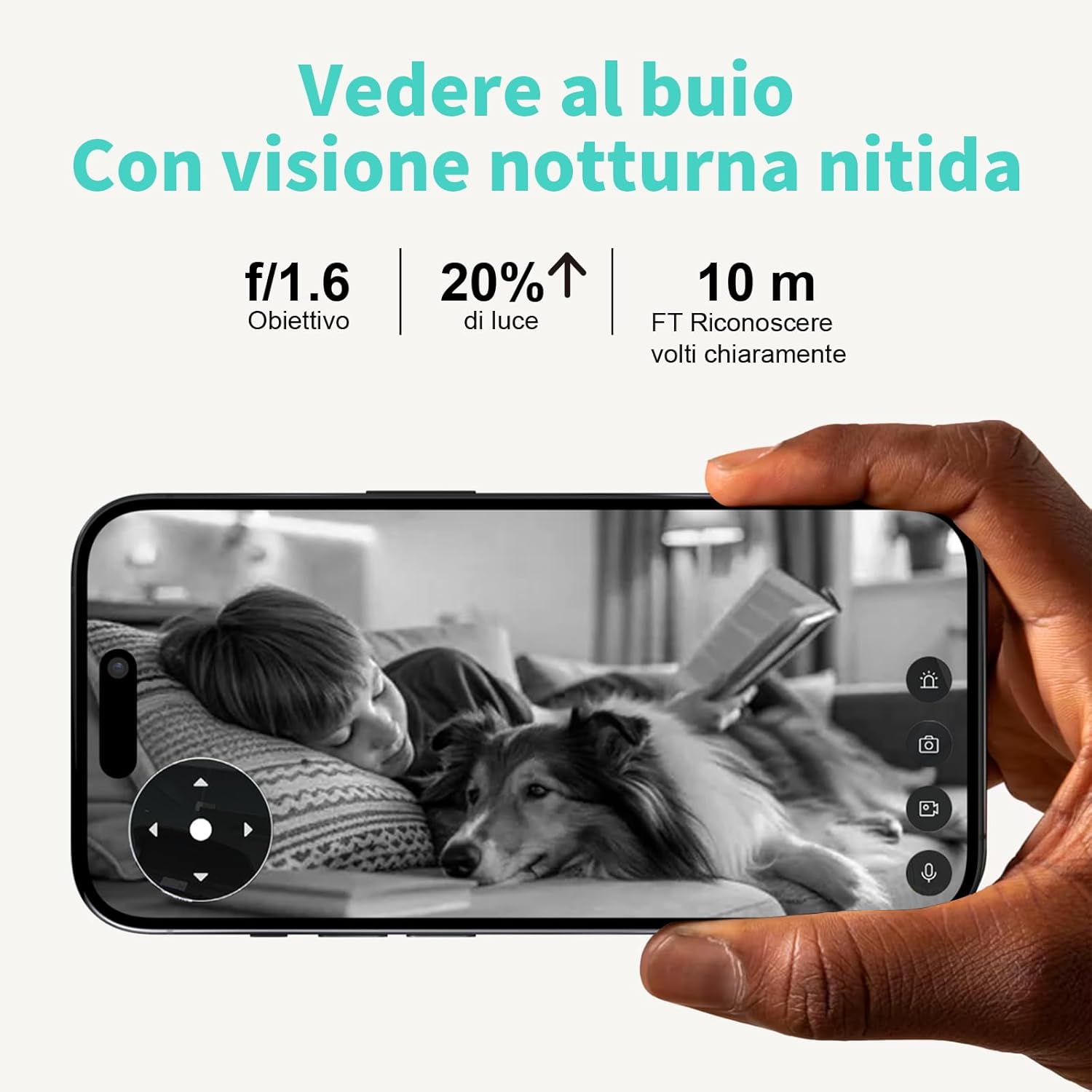 Detalle de Telecamera Wi‑Fi Interno 3K con rilevamento AI e visione notturna