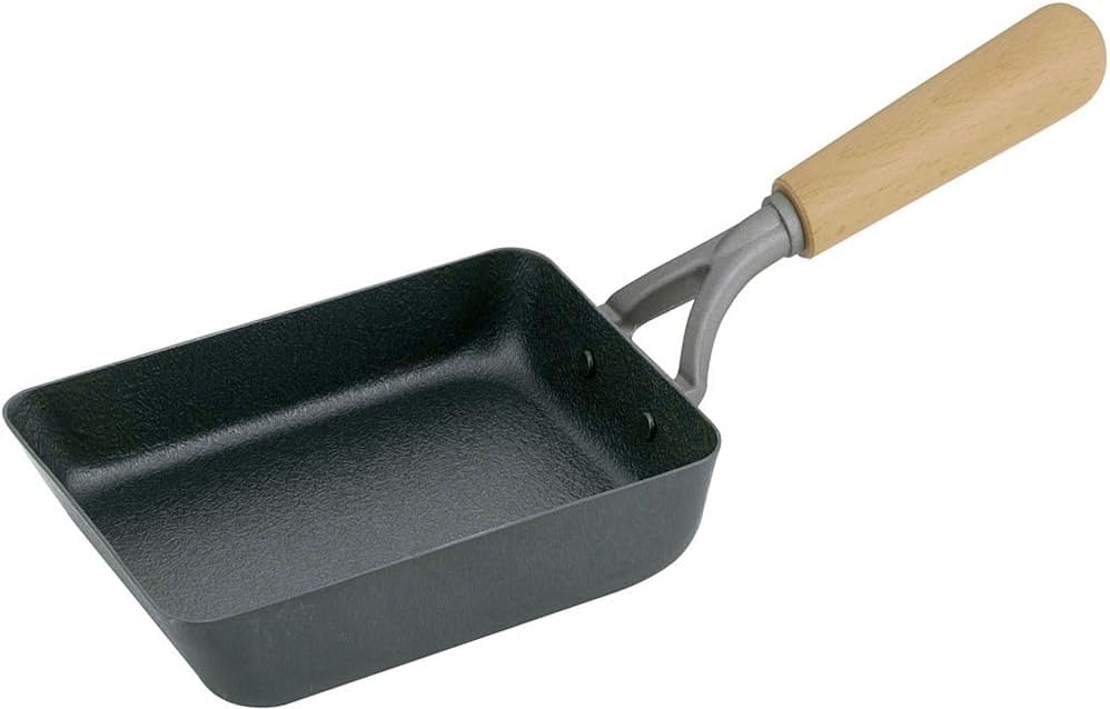 Detalle de 下村企販 47025 鉄製玉子焼き器 ダブルファイバー加工・木製ハンドル