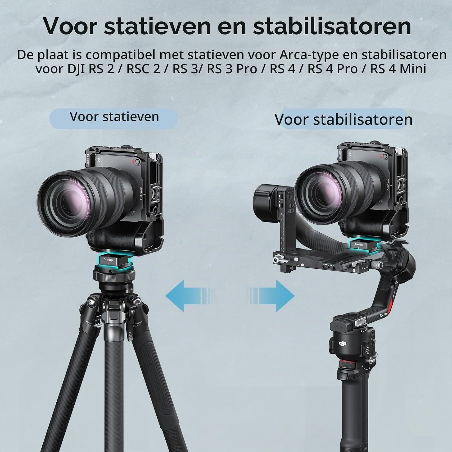 Detalle 1 de SMALLRIG 5802 Arca-snelkoppelingsplaat voor camera cages met 1/4″-20-schroef
