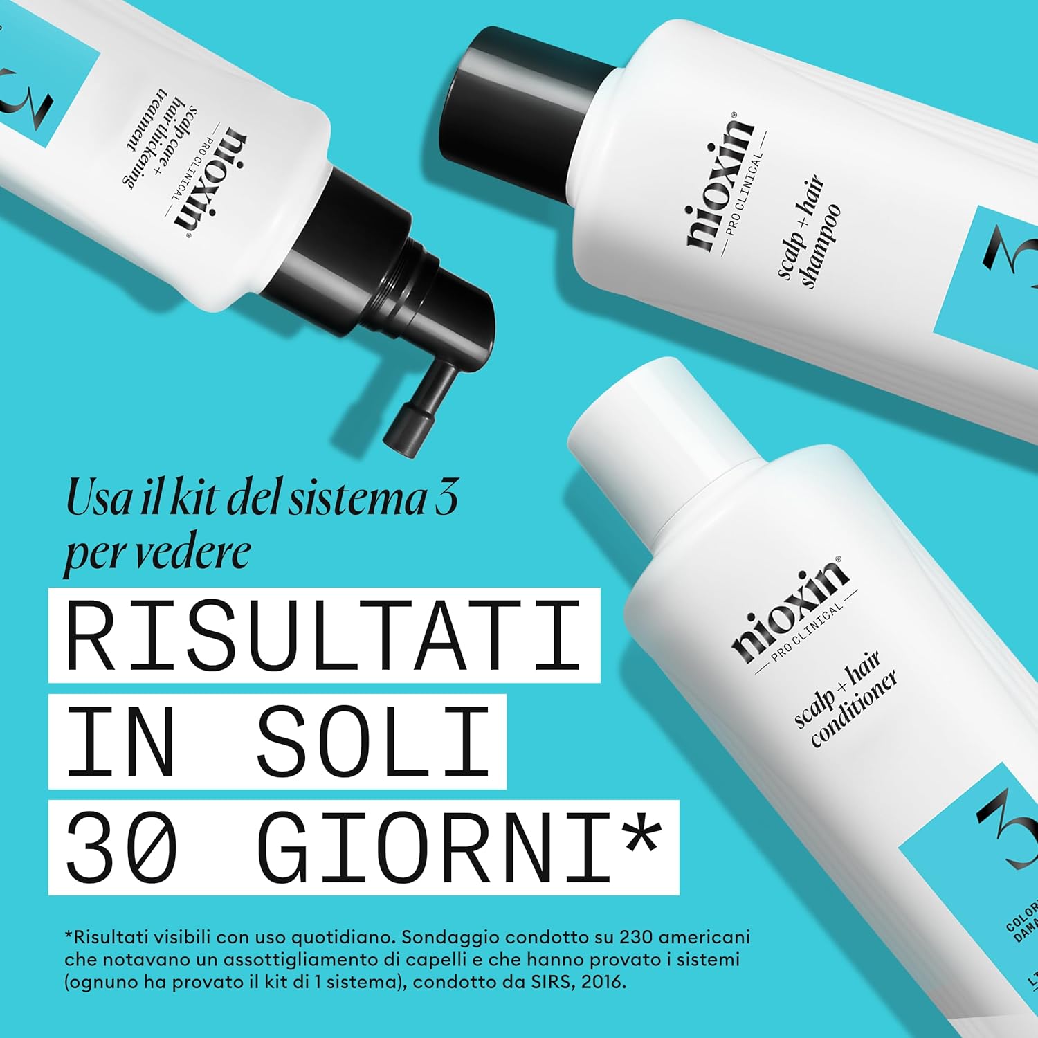 Thumbnail 2 de NIOXIN Scalp + Hair Thickening Sistema 3 per capelli colorati o secchi con assottigliamento lieve (shampoo, balsamo e trattamento)