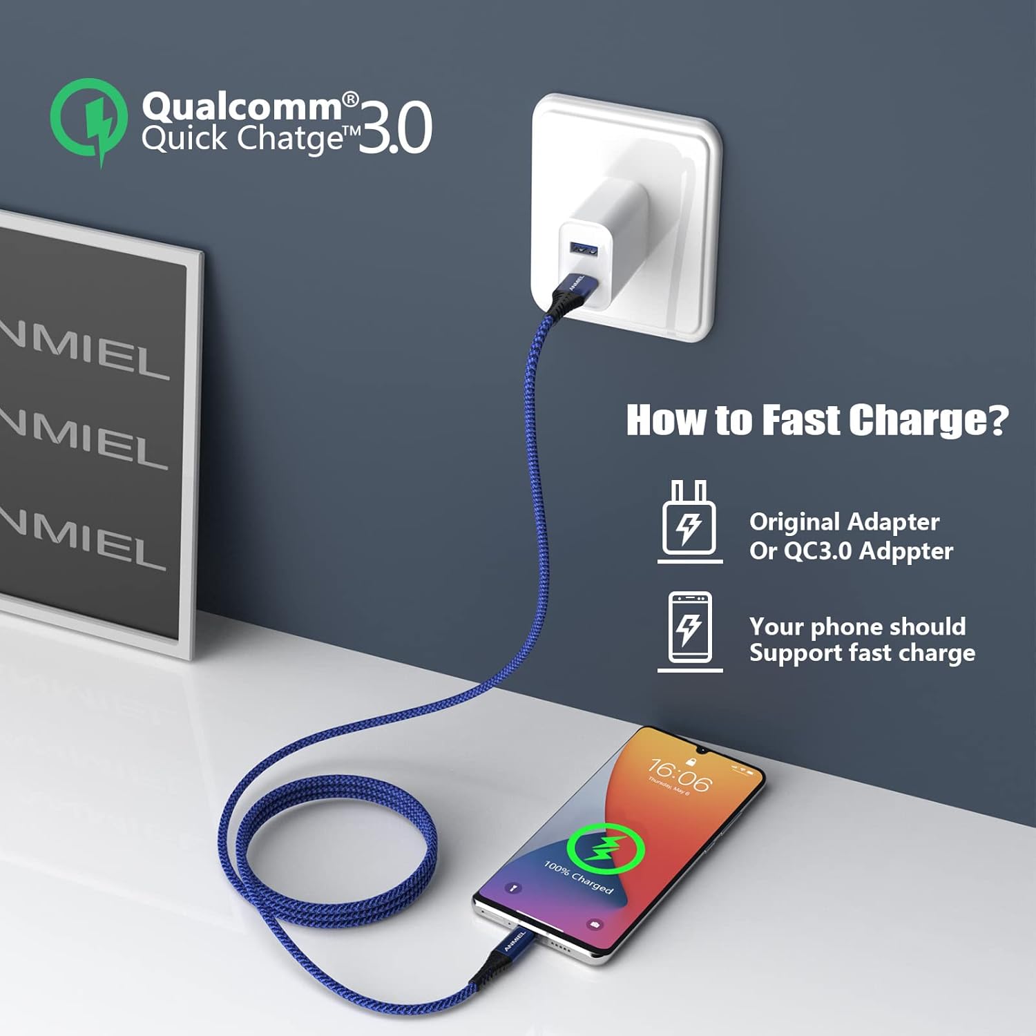 Thumbnail 6 de USB-C Charger (2Pack 3M) – Fast Charging Nylon Braided USB-C Cables