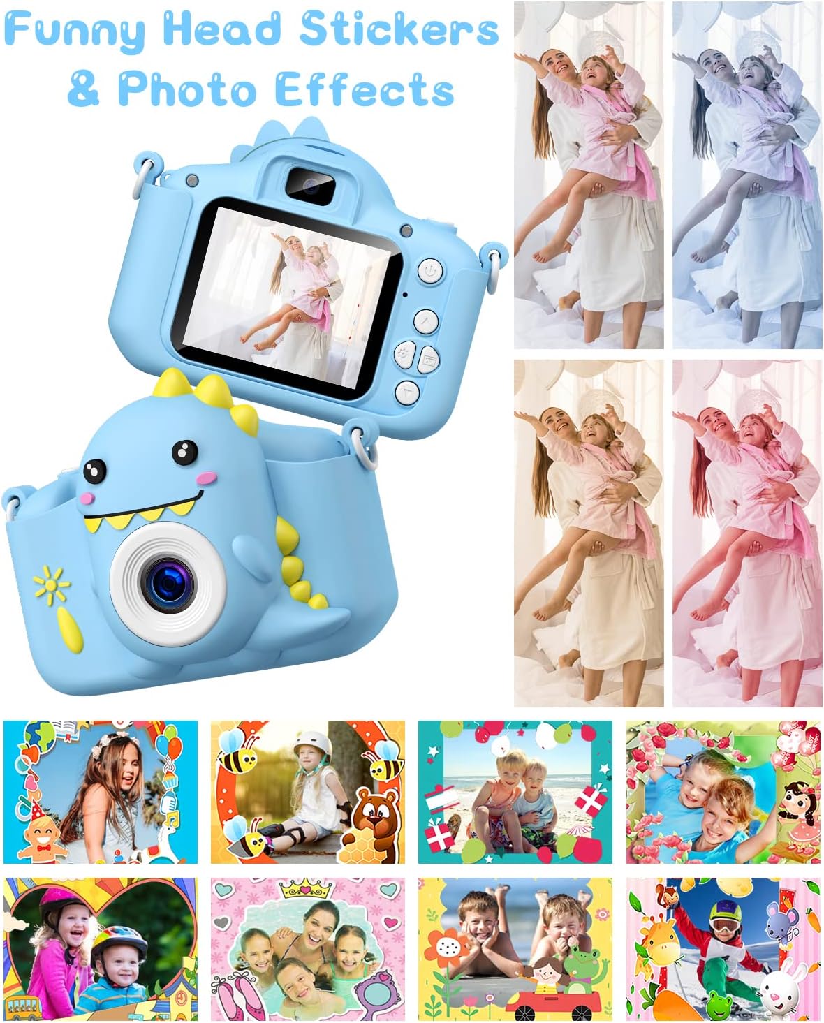 Thumbnail 2 de Gofunly Kinderkamera 1080P mit 2,0-Zoll-Display, Selfie & 32GB-Karte (für 3–12 Jahre) – Blau