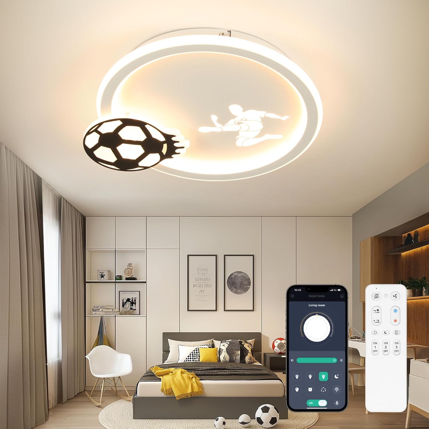 Detalle de EASY EAGLE Lampadario per cameretta bambina EASY EAGLE, plafoniera LED da soffitto dimmerabile 34 cm