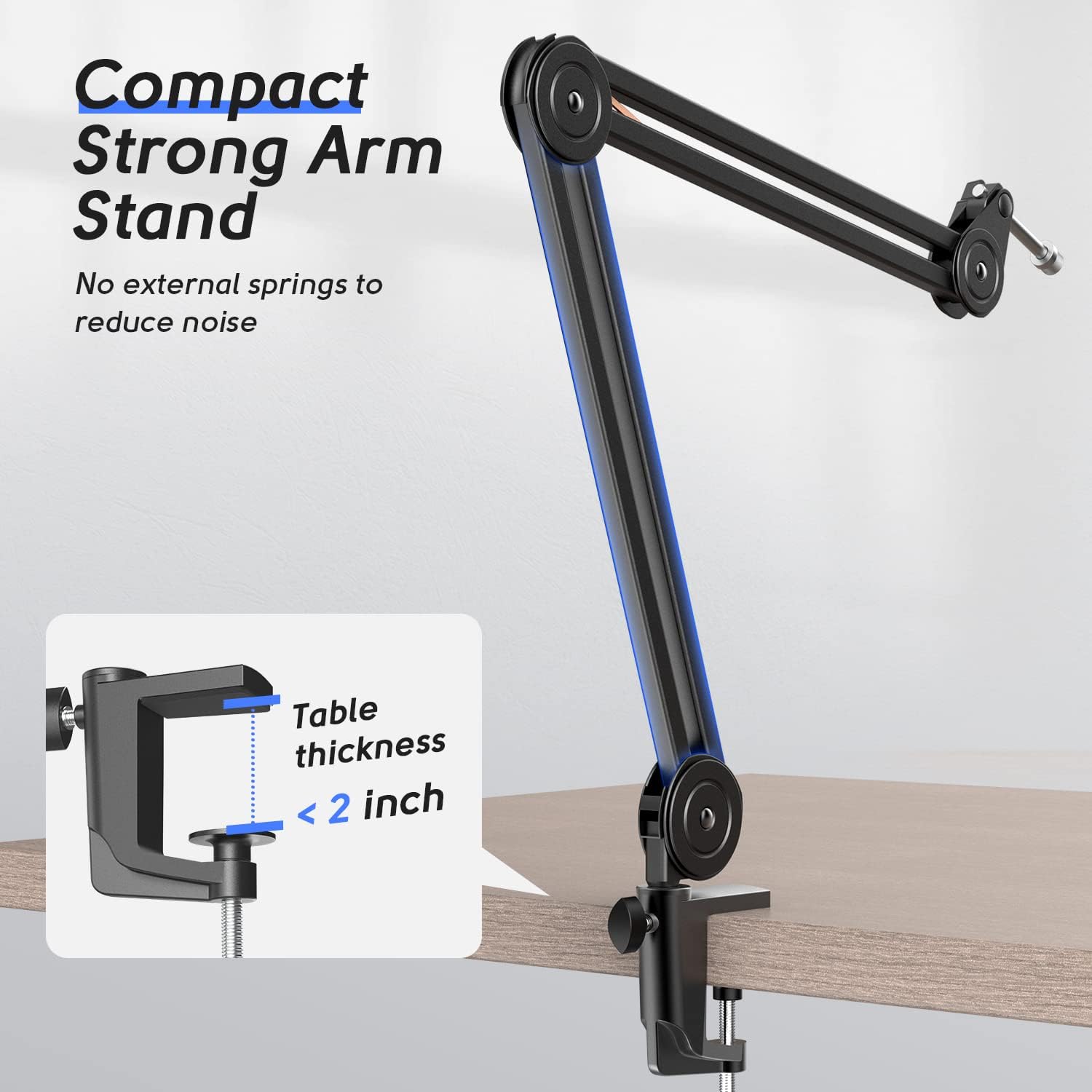 Detalle de FIFINE BM63 Heavy-Duty Microphone Boom Arm with Adjustable Scissor Stand