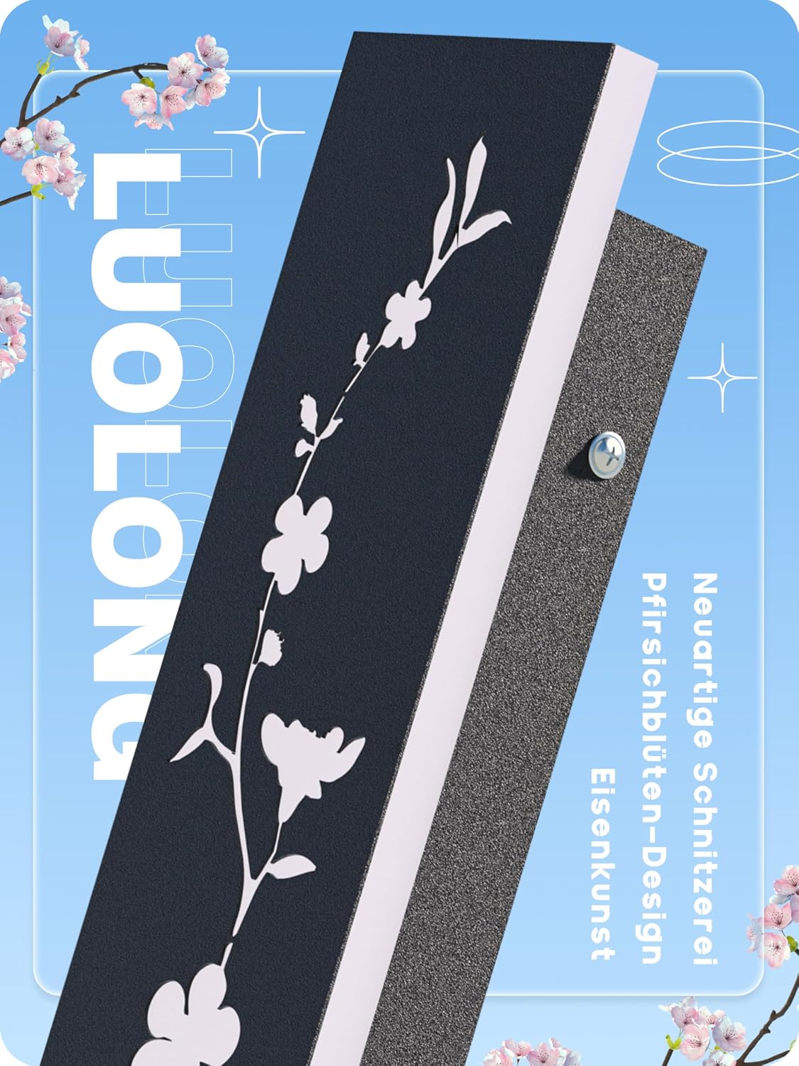 Thumbnail 4 de Led Long Wall Light Black 60m Outdoor Wall Light 20W IP67 Peach Blossom Design