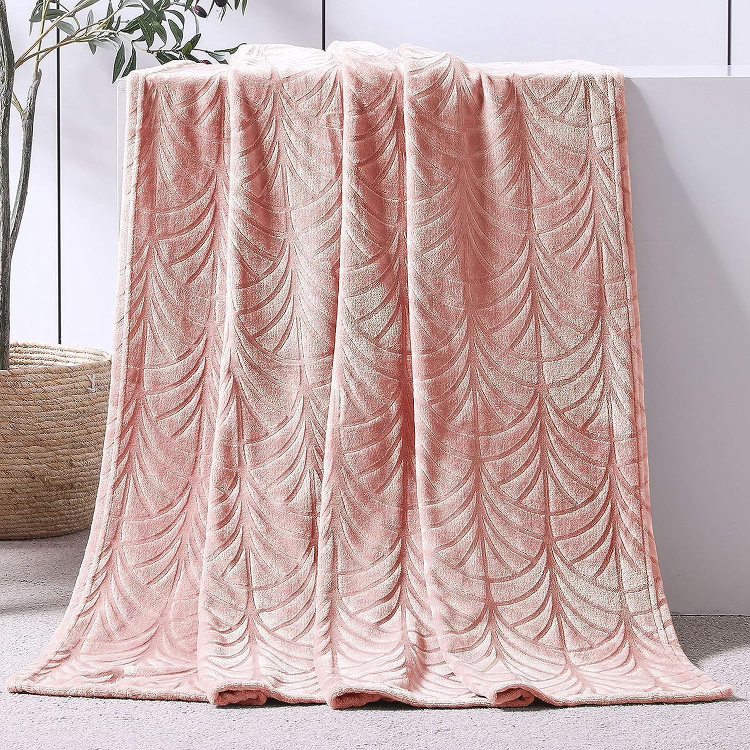 Detalle de Whale Flotilla Couverture Polaire à Feuilles 130x150 cm – Douceur chaude pour canapé ou lit