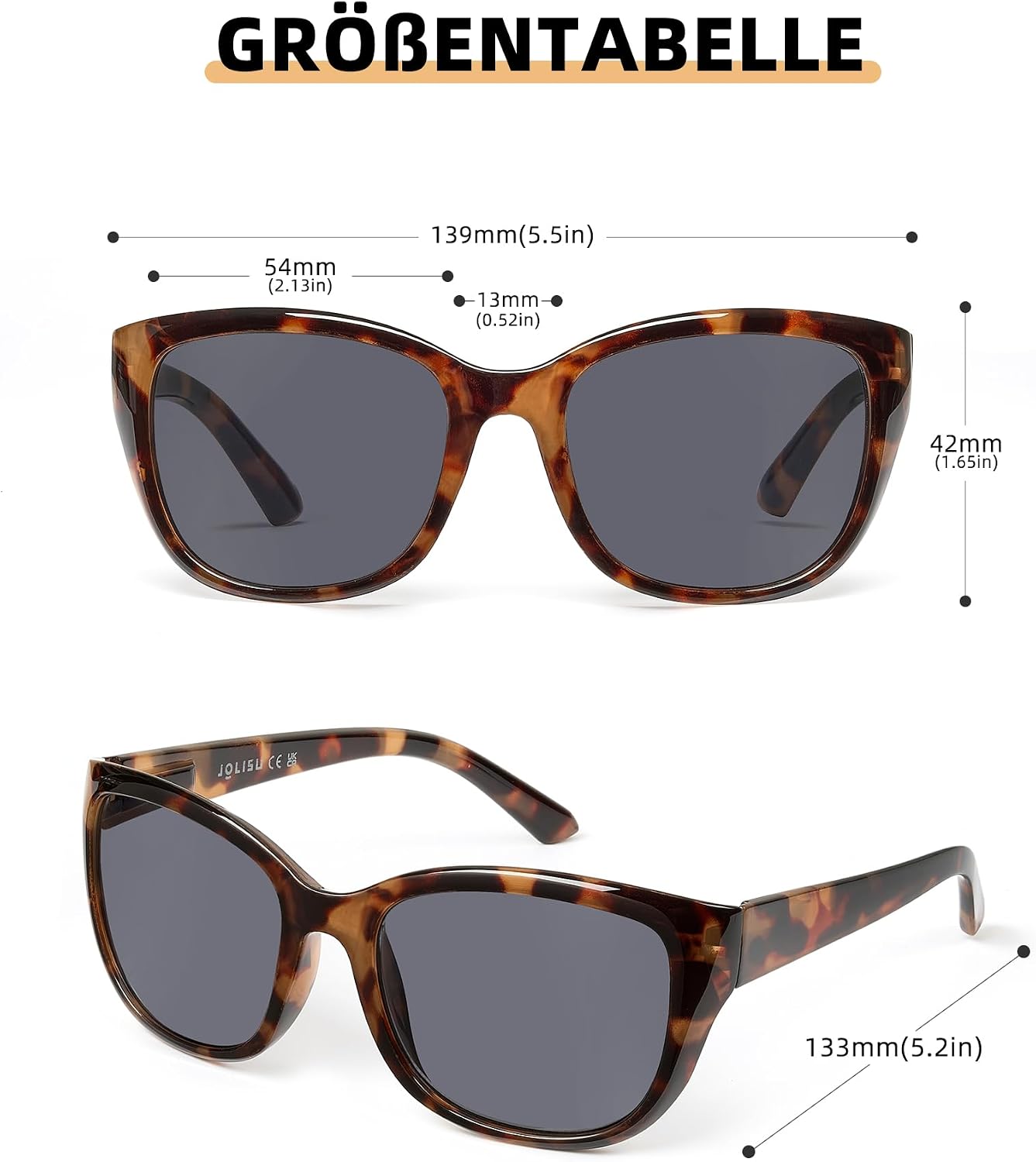 Detalle 2 de JOLISU 3er-Pack Lesesonnenbrillen mit UV400-Schutz (für Damen & Herren) – integrierte Sonnenlesebrille für draußen
