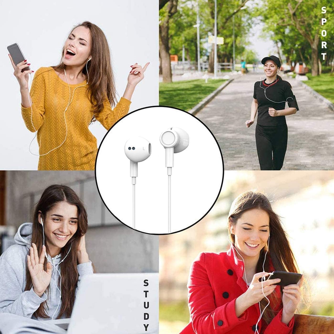 Thumbnail 3 de BENEWY Hochauflösende In-Ear-Kopfhörer mit Kabel (extra Bass, mit Mikrofon) & 3,5-mm-Klinke
