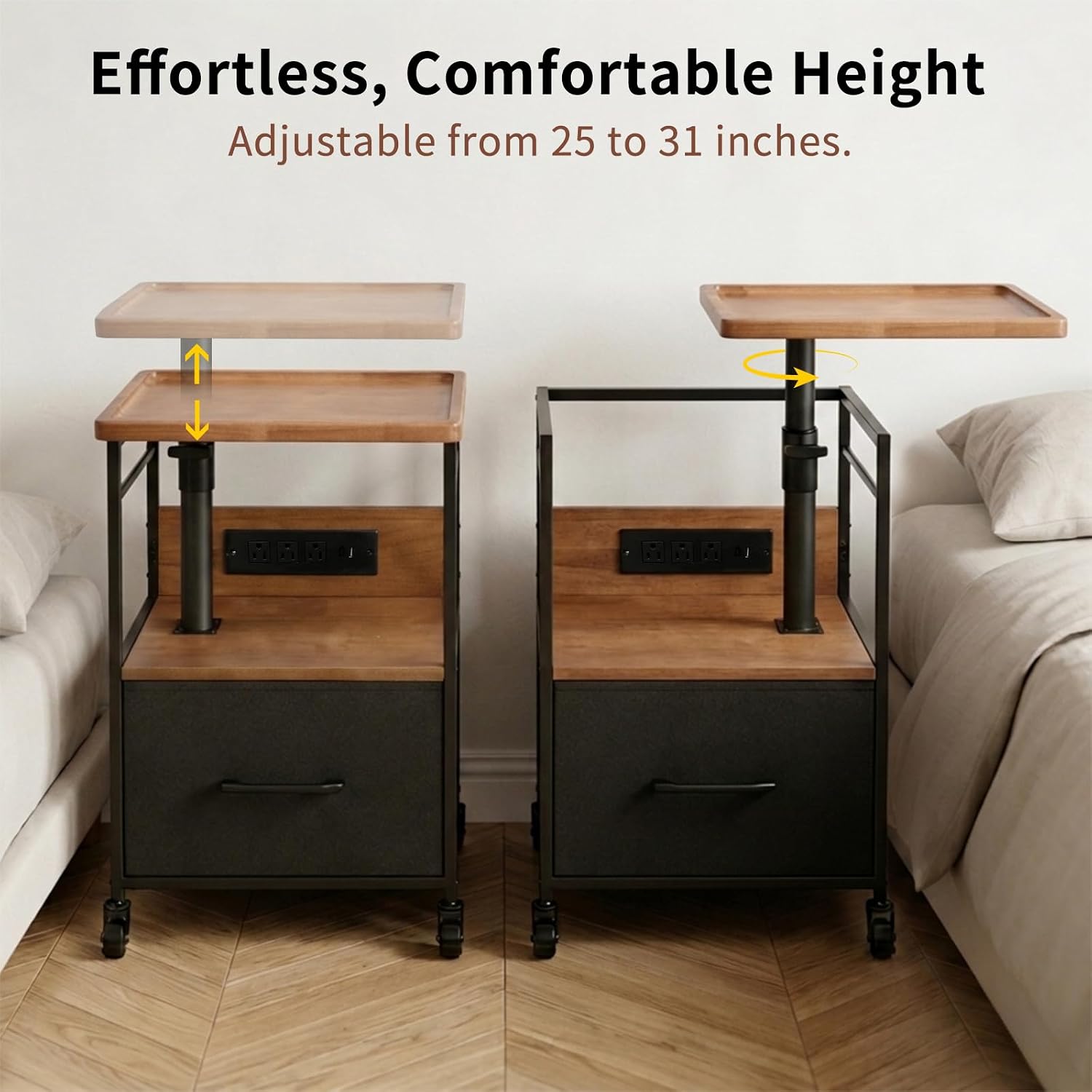 Detalle 2 de Bingyouth Bedside Table in Natural Wood