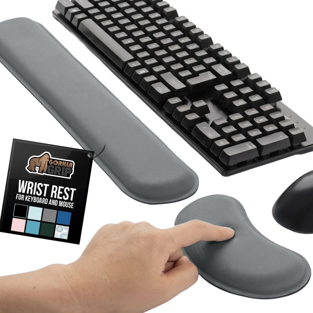 GORILLA GRIP Silky Gel Memory Foam Wrist Rest, 2pc 🖱