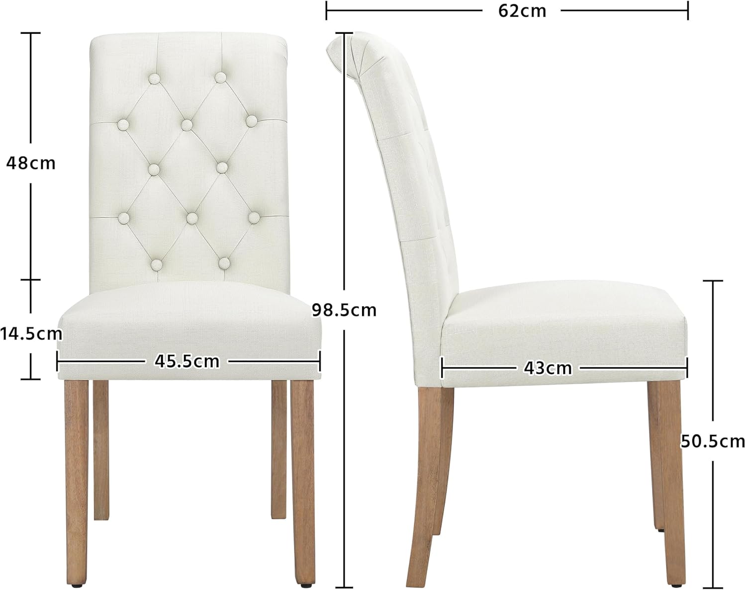 Thumbnail 2 de Yaheetech Sillas comedor 4 piezas beige