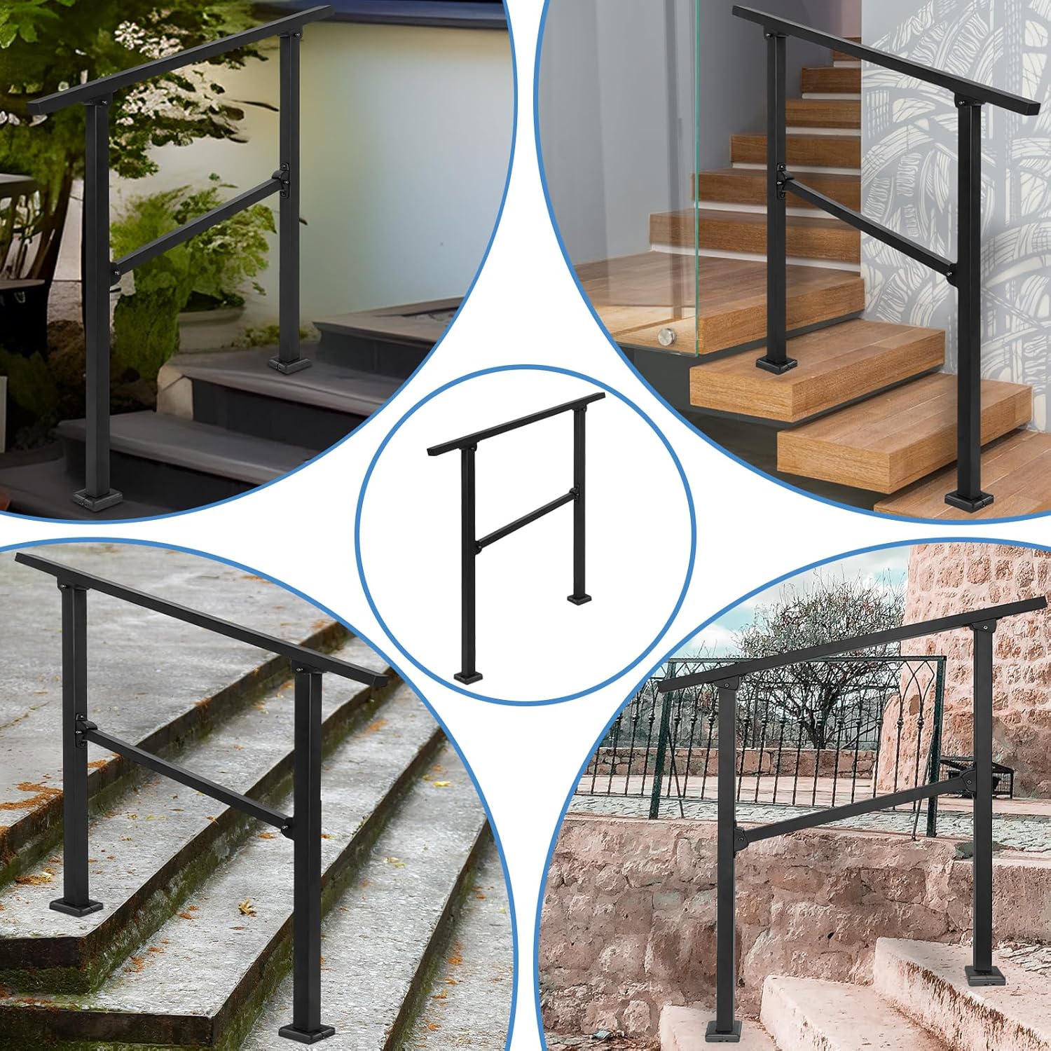 Thumbnail 6 de Wrought Iron Outdoor Handrail for 2-3 Steps ðŸ›