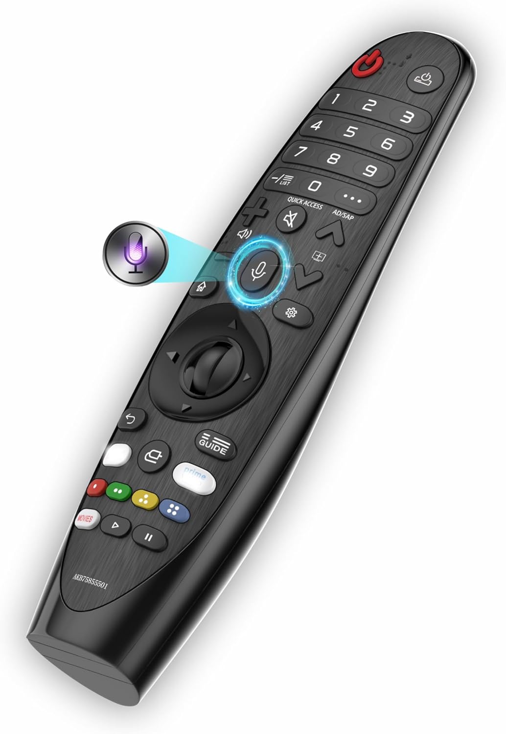 Detalle de Replacement for LG TV Remote with Voice Control and Pointer (AKB75855501, MR650A, MR24/GA, MR23/GA, MR22/GN, MR21/GC, MR20/GA, MR19/BA, MR18/BA) for 2019–2025 LG Smart TVs