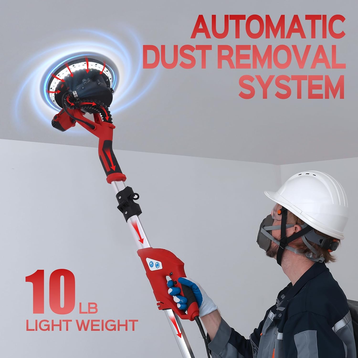 Thumbnail 3 de IMQUALI IM008R Drywall Sander, 8-Amp, Variable Speed, LED Light