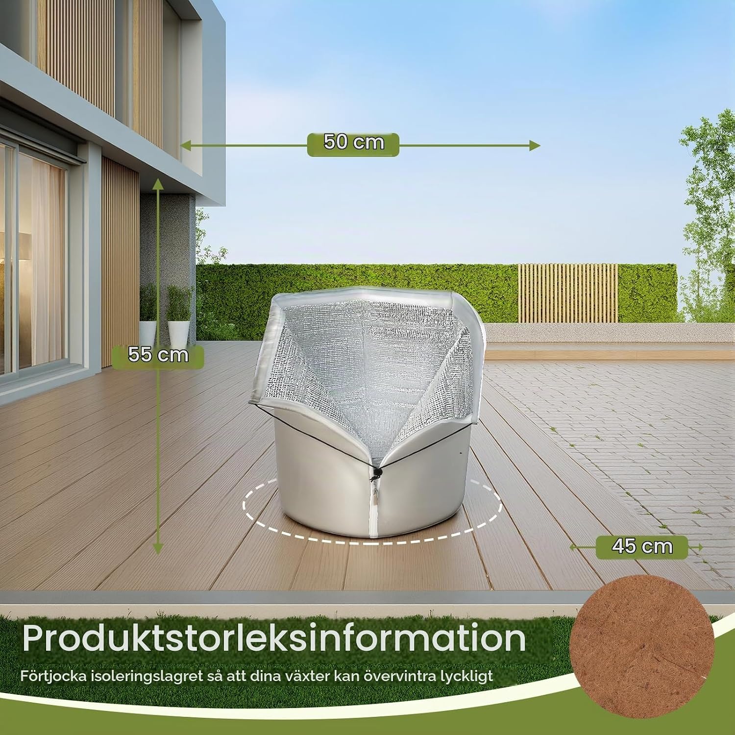 Thumbnail 1 de Zllzpzd vinteröverdrag för krukor, 2-pack, 50 × 45 cm med dragkedja