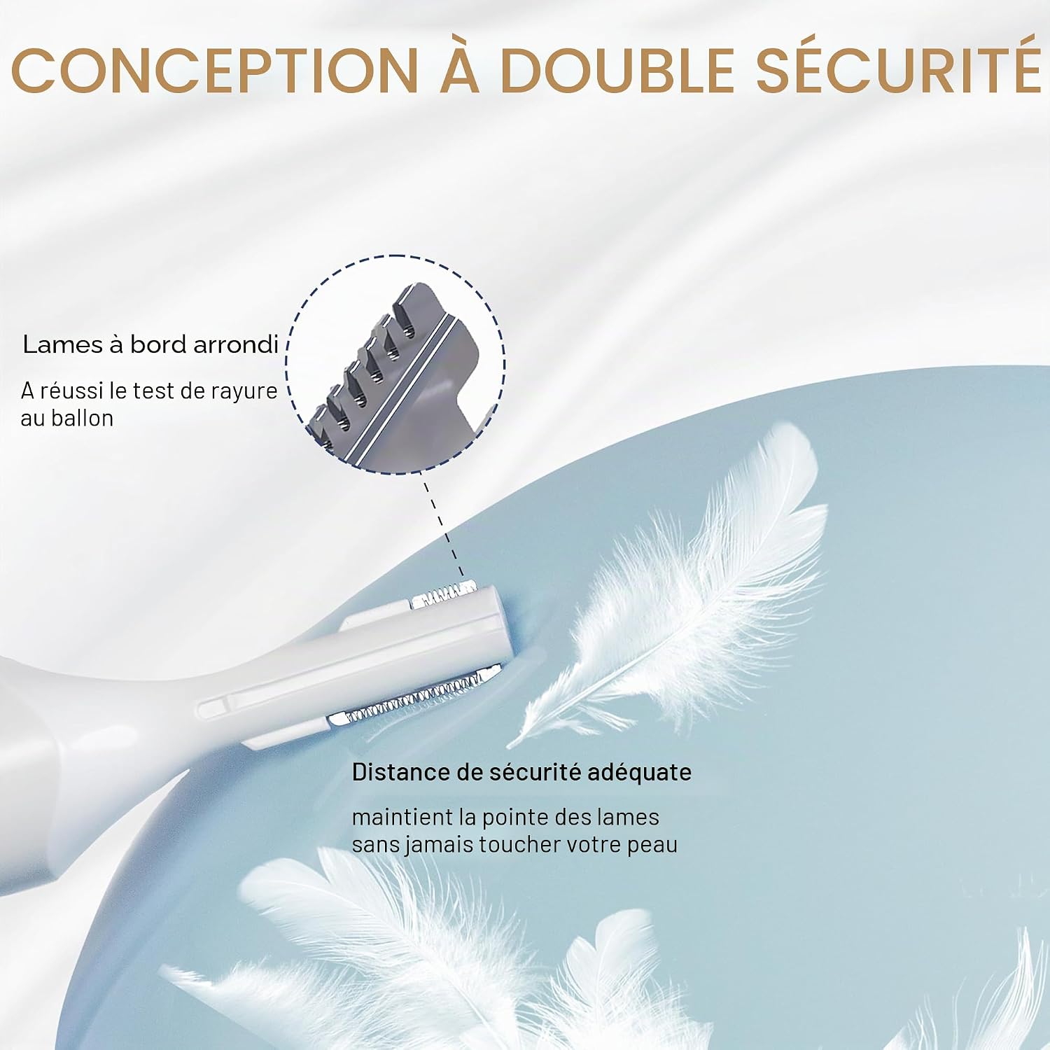 Detalle de HEBECA Tondeuse de nez et 2-en-1 sourcils et visage – rechargeable, étanche et portable