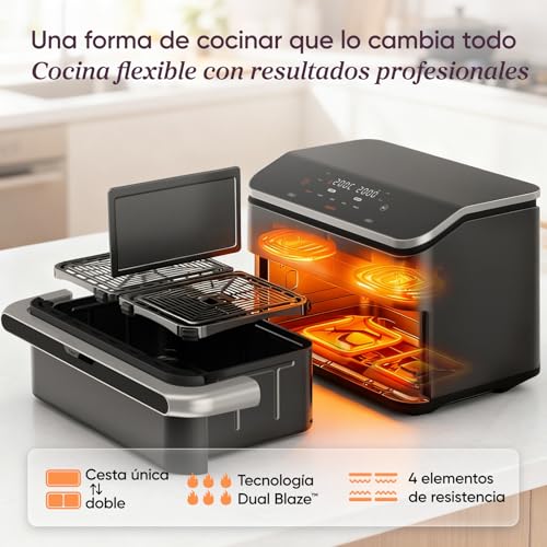 Detalle de Cosori Freidora de Aire 10L Dual Blaze Twinfry con Doble Cesta y Divisor