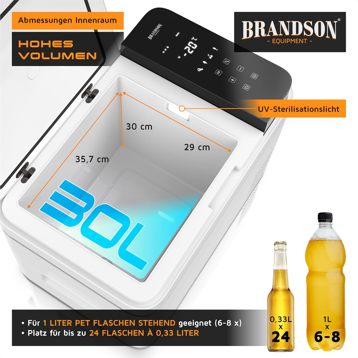 Detalle 1 de Brandson Kühlbox mit Kompressor 30 L