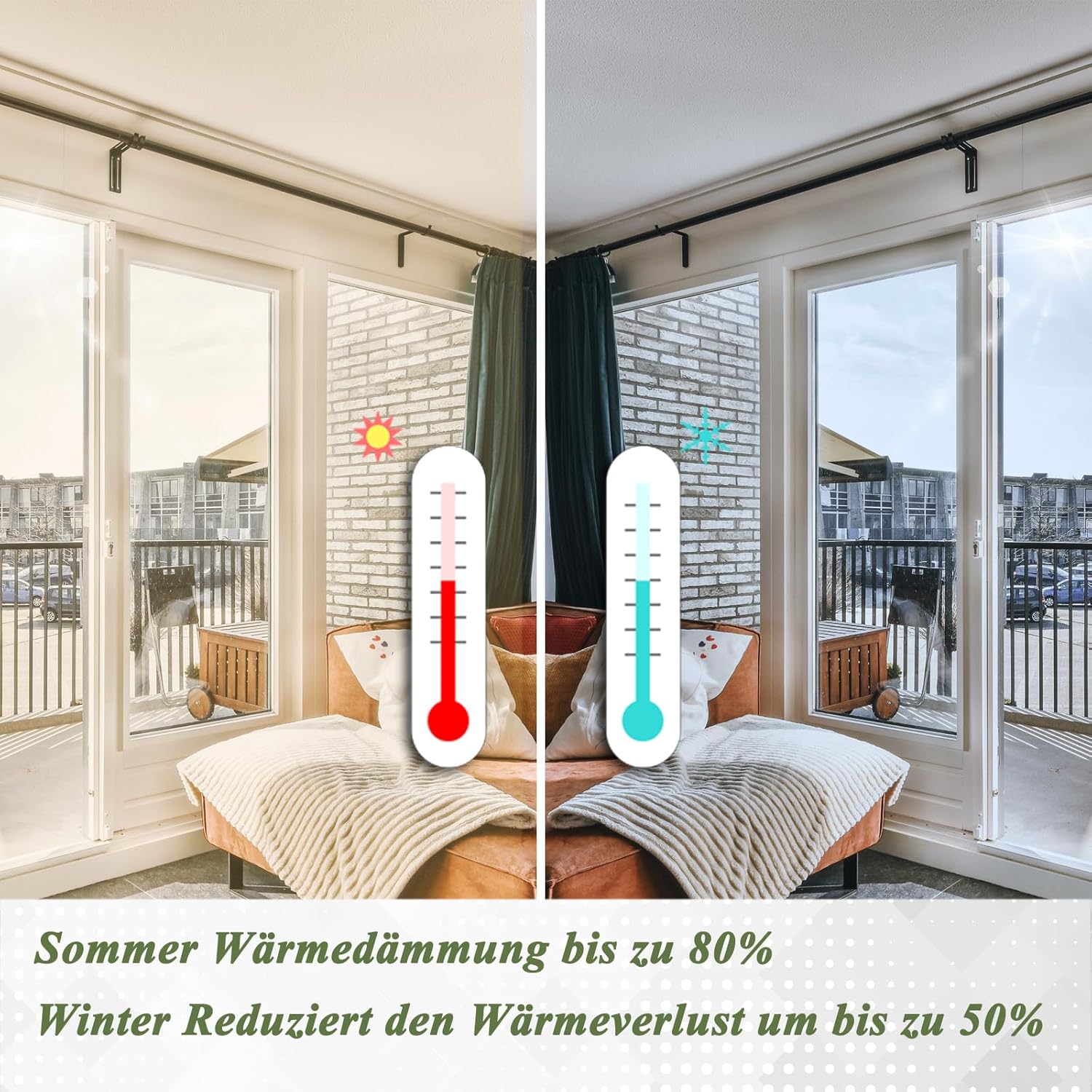 Thumbnail 3 de HOMTOL Spiegelfolie für Fenster 50×400 cm – Sichtschutz, UV- und Hitzeschutzfolie ohne Klebstoff