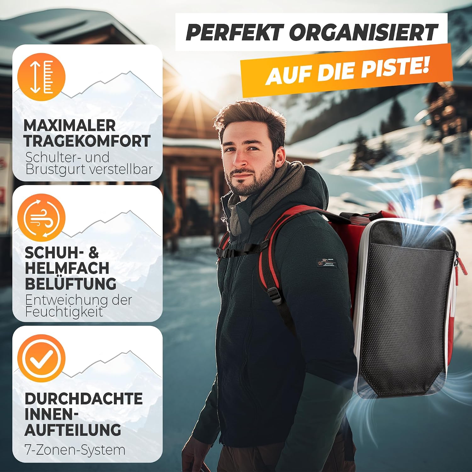 Detalle 2 de ROCKRO Skischuhtasche 49L