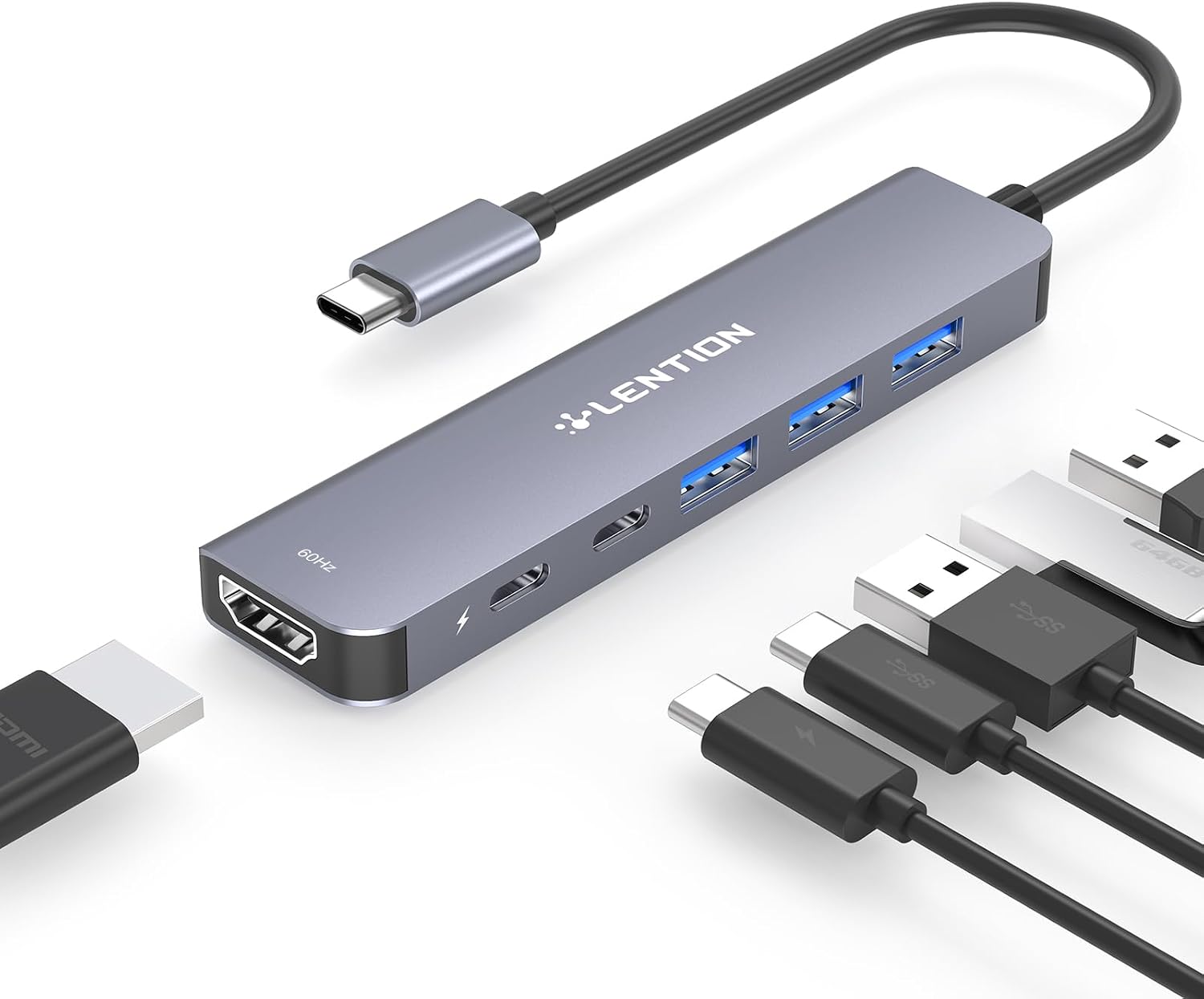 Imagen de LENTION Hub USB C 6-in-1 HDMI 4K en OfertitasTOP