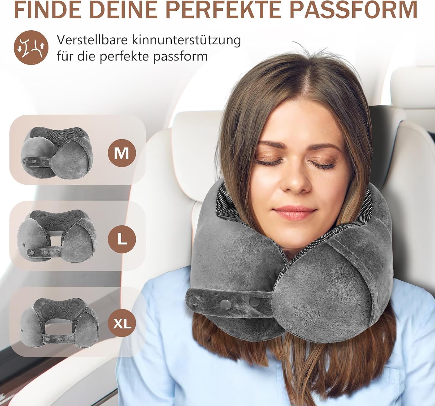 Detalle de Jiancrate Nackenkissen Flugzeug Memory Foam Grau