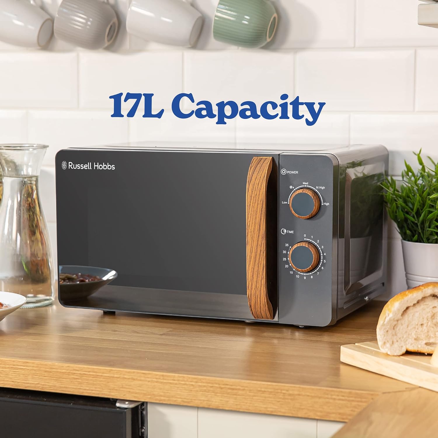 Thumbnail 4 de Russell Hobbs RHMM713G Micro-ondes compact 700 W – style scandinave et finition bois