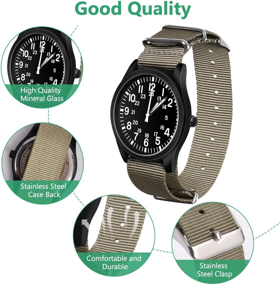 Detalle 1 de Vicloon Herren Uhr 45 mm reloj analógico