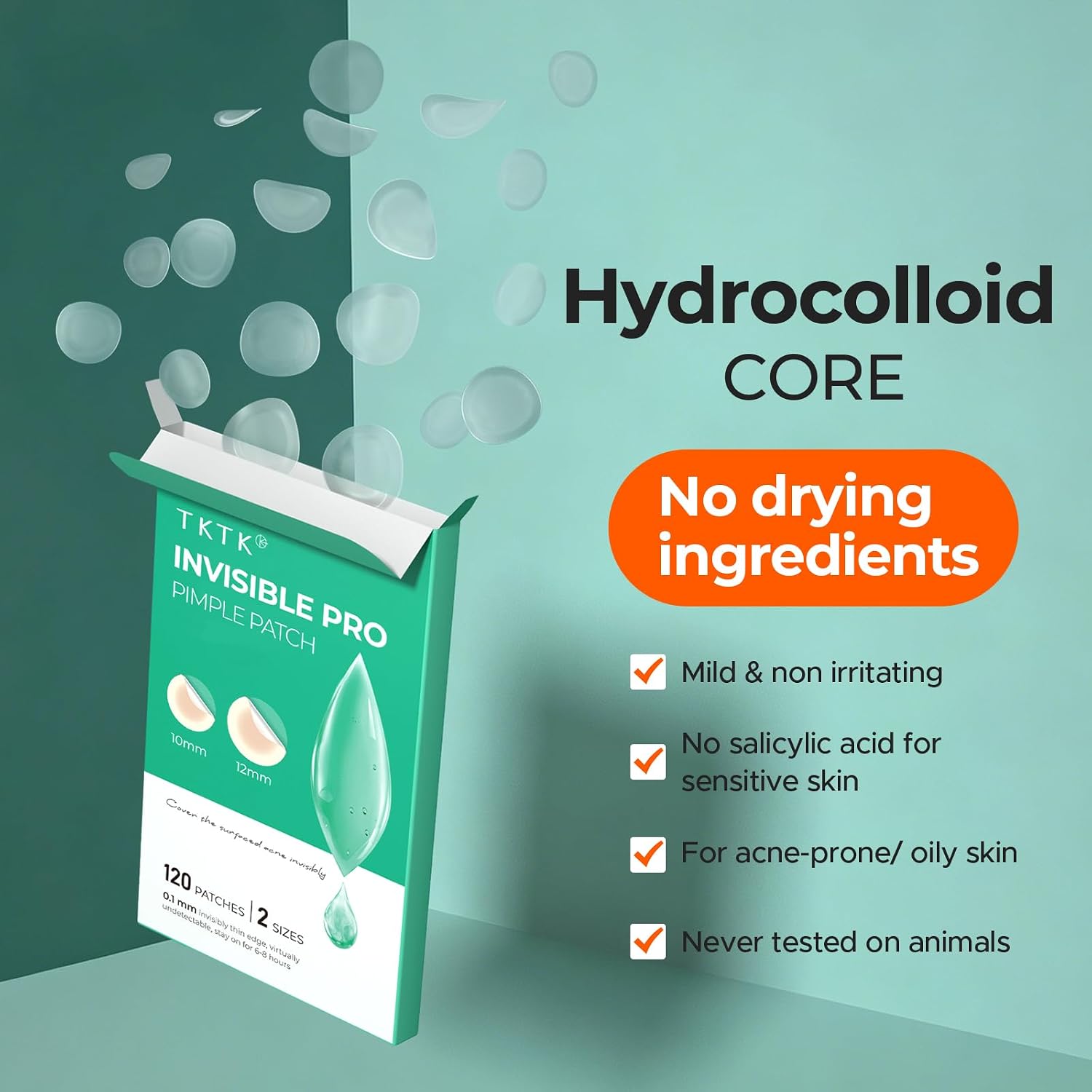 Detalle de TKTK Hydrocolloid Pimple Patches, 120 Count