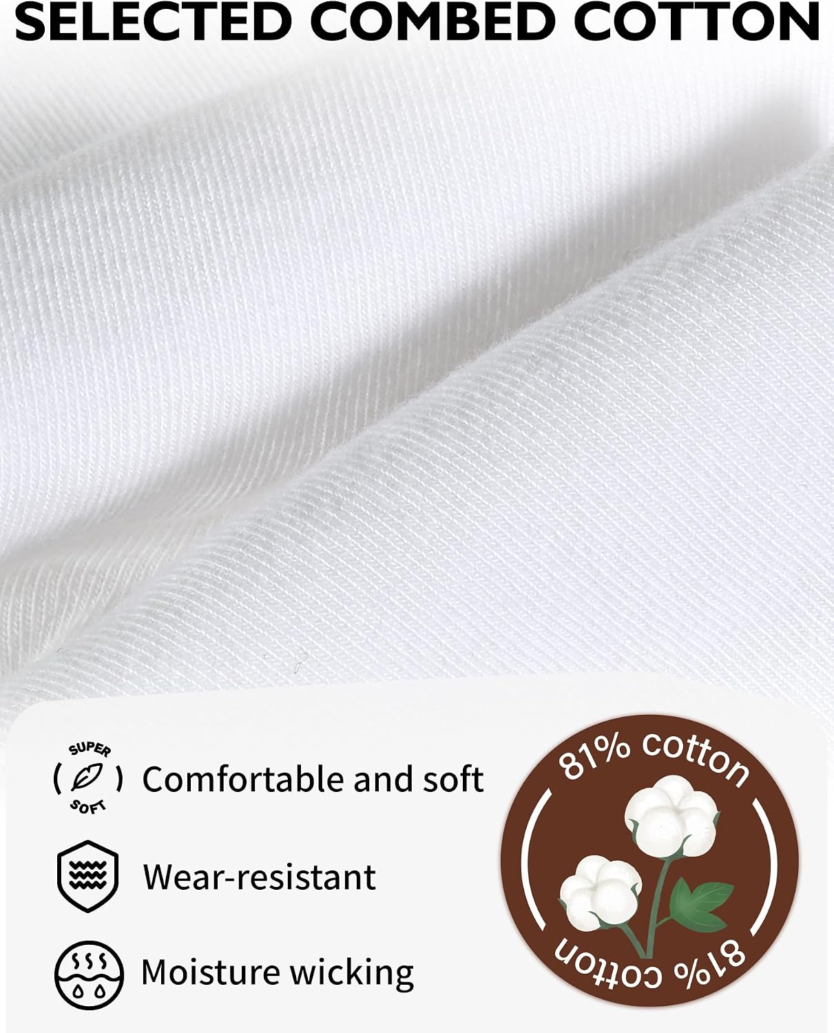 Detalle de CLOSEMATE Women's Thin Cotton Crew Socks 5P, Reinforced Heel & Toe