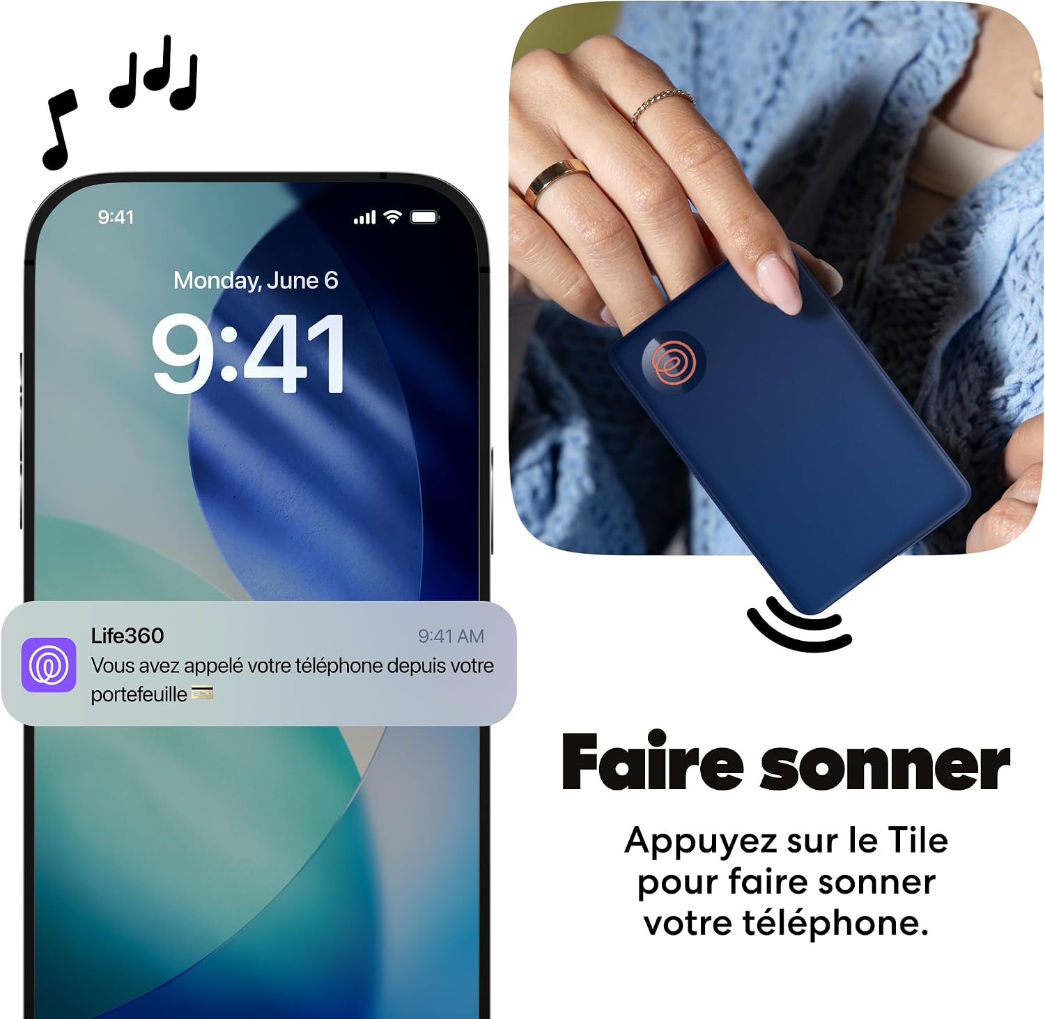 Detalle de Life360 Tile by Life360 Slim – détecteur Bluetooth pour portefeuille, bagage et passeport (lot 1, Navy Blaze)