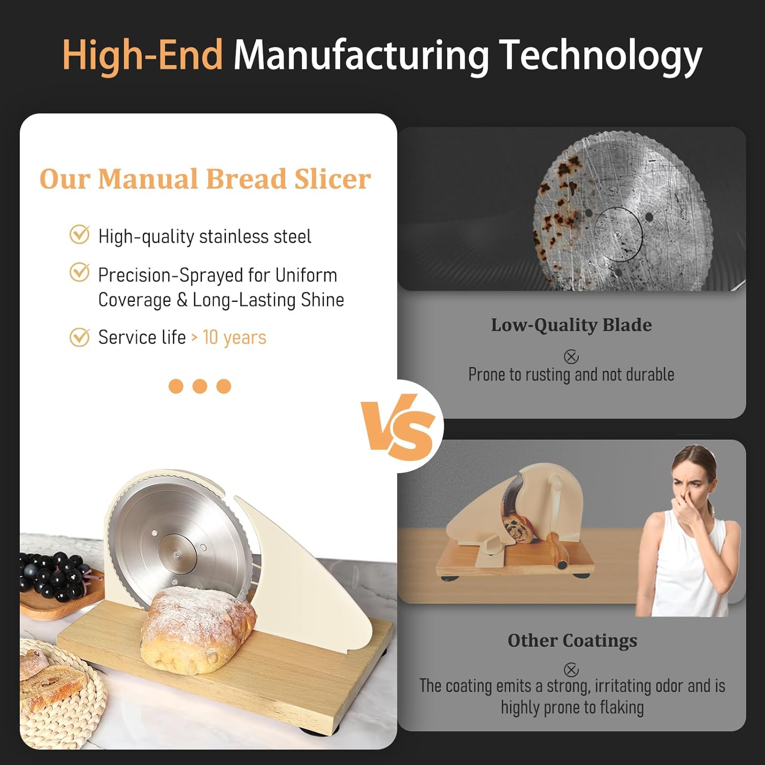 Thumbnail 5 de Upgraded Manual Bread Slicer 0.9" 🍞